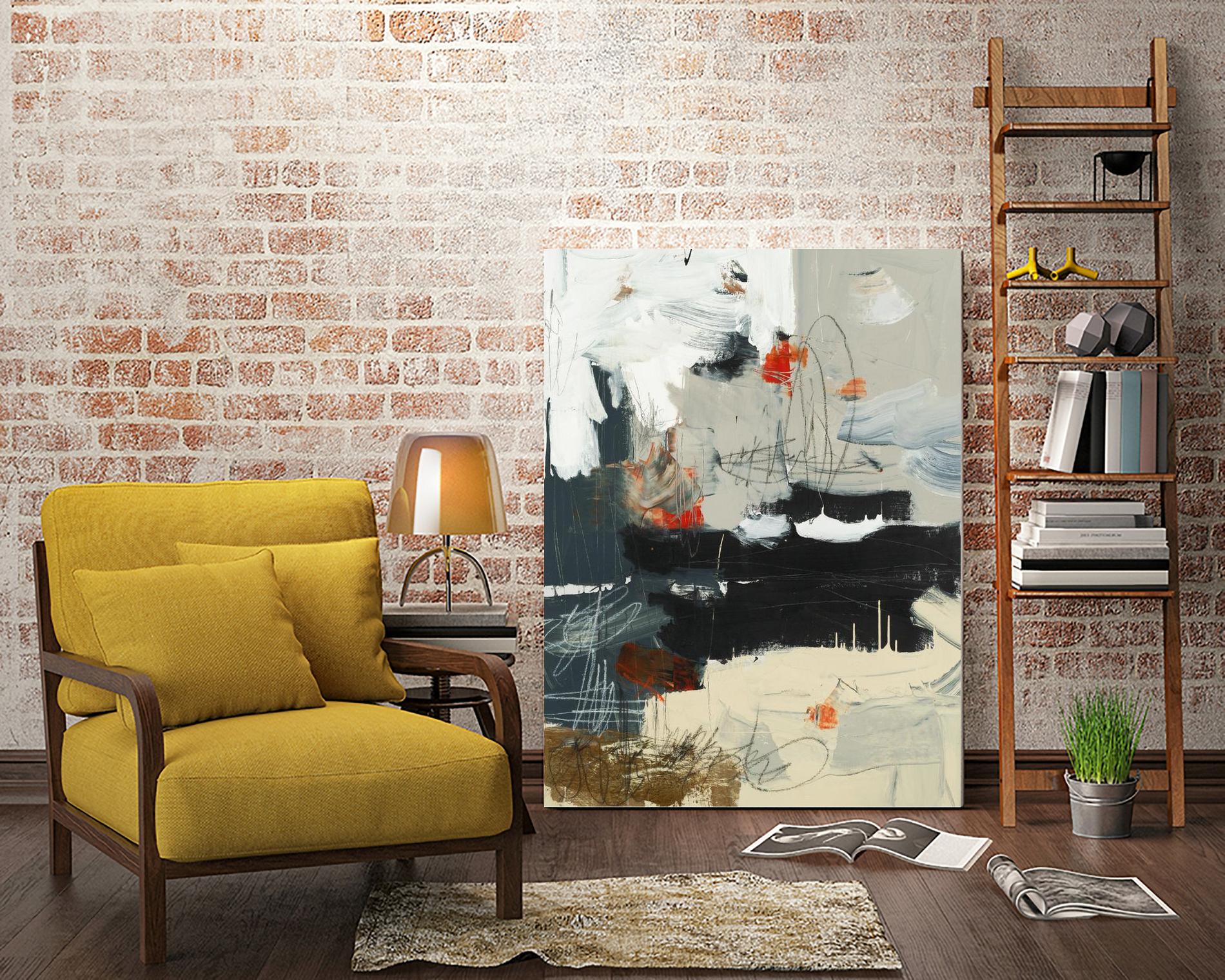 By The River's Edge by Brent Foreman on GIANT ART - black abstract white