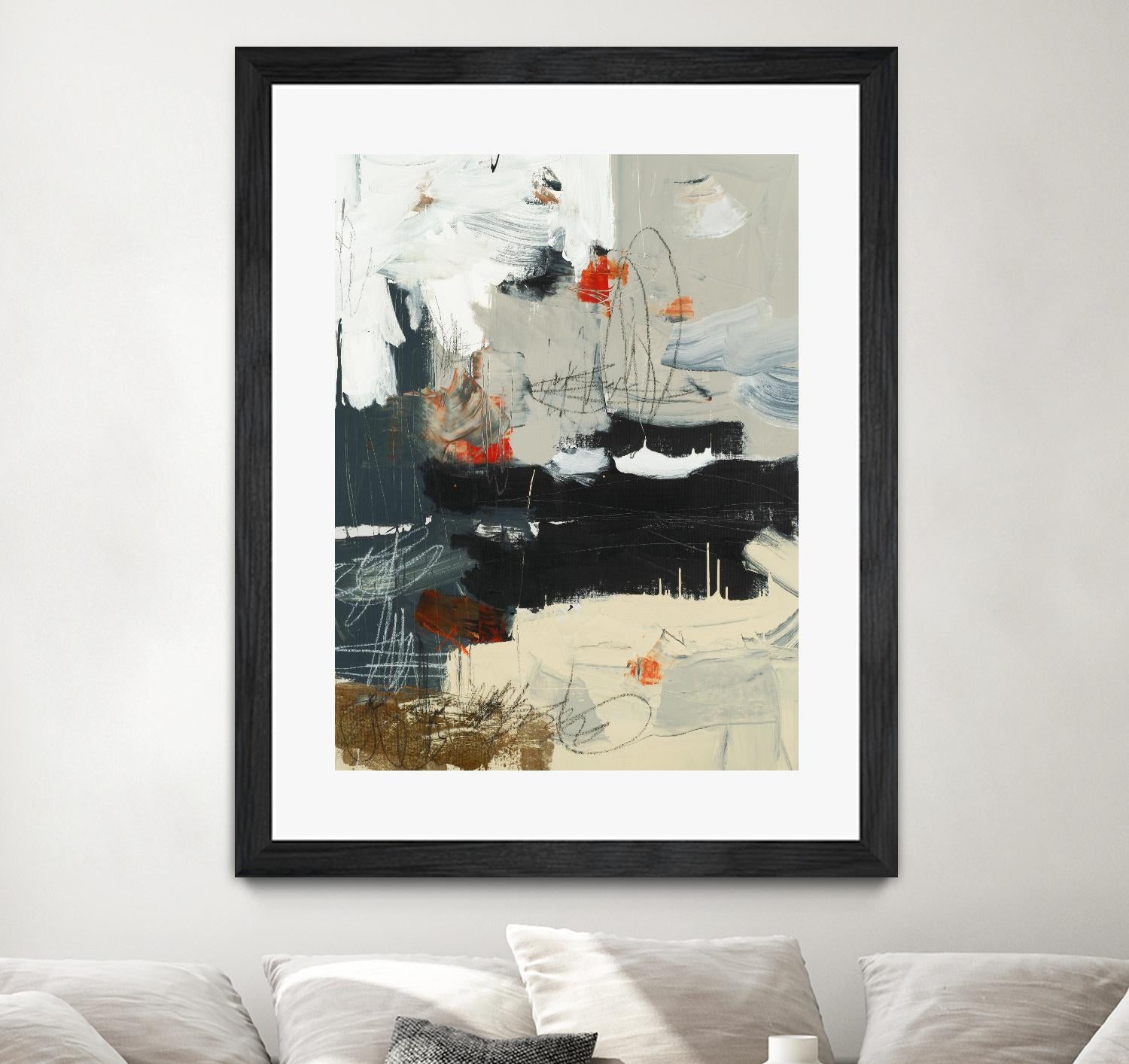 By The River's Edge by Brent Foreman on GIANT ART - black abstract white