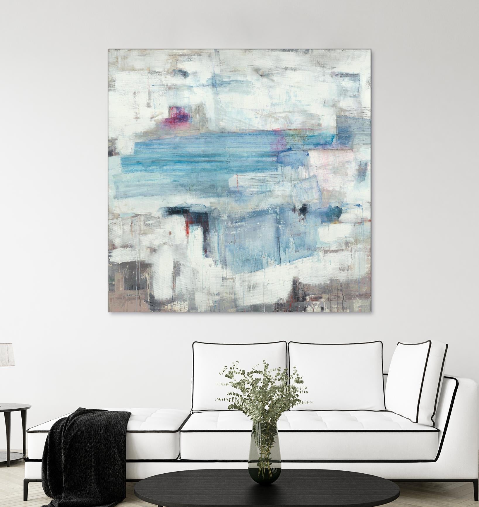 Continue The Narrative by Brent Foreman on GIANT ART - whites & creams abstract blue