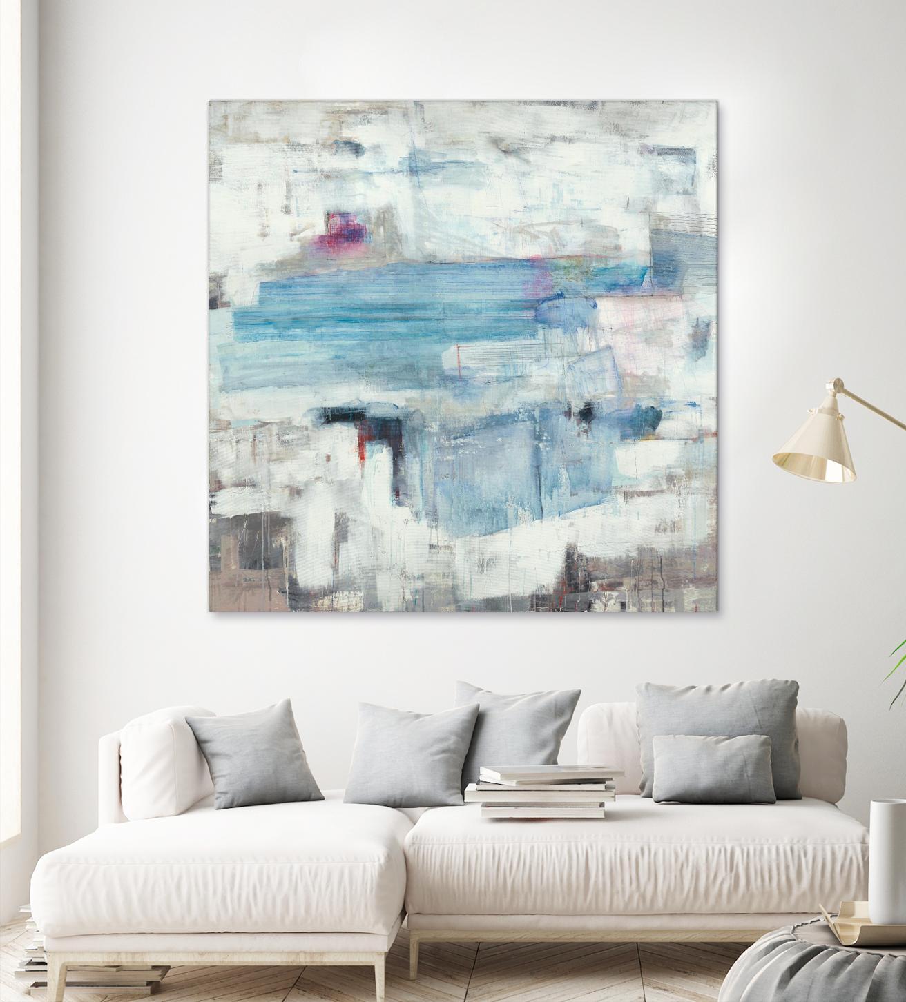 Continue The Narrative by Brent Foreman on GIANT ART - whites & creams abstract blue