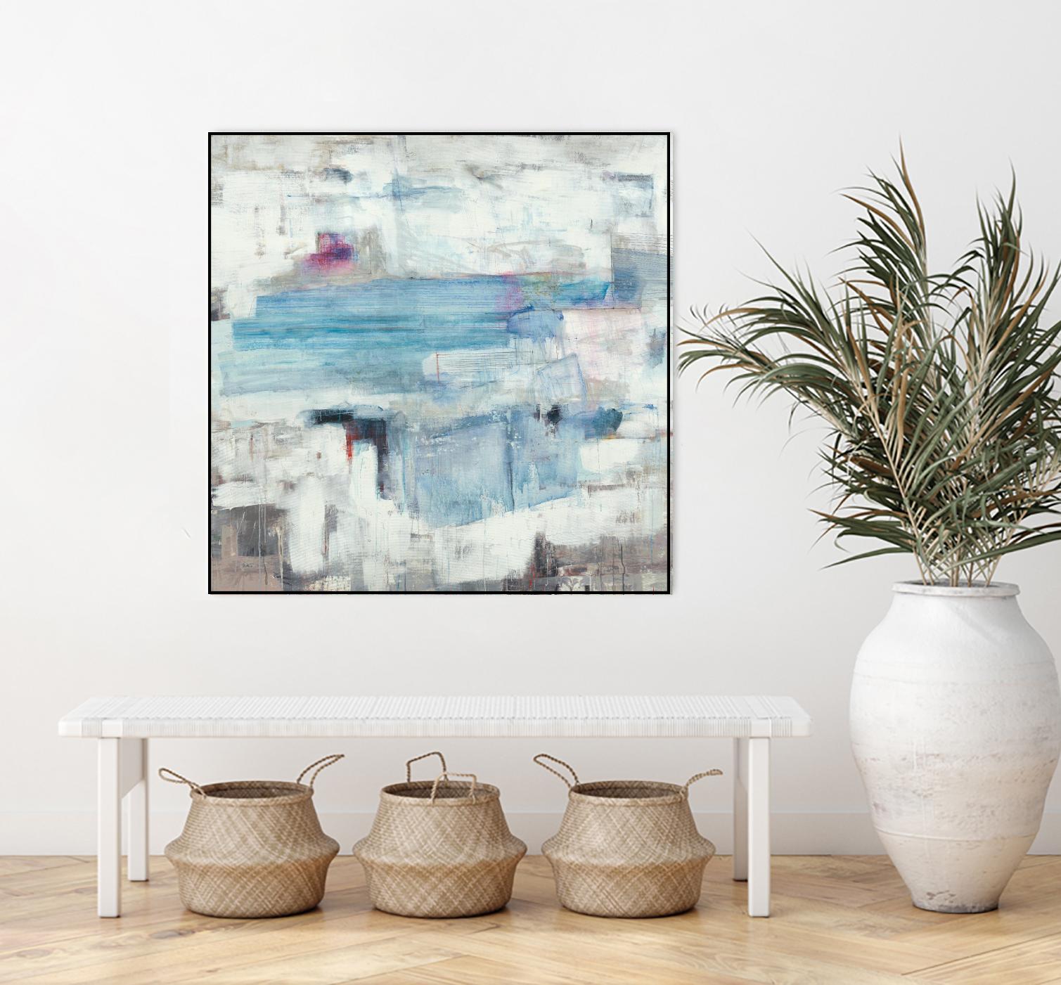 Continue The Narrative by Brent Foreman on GIANT ART - whites & creams abstract blue