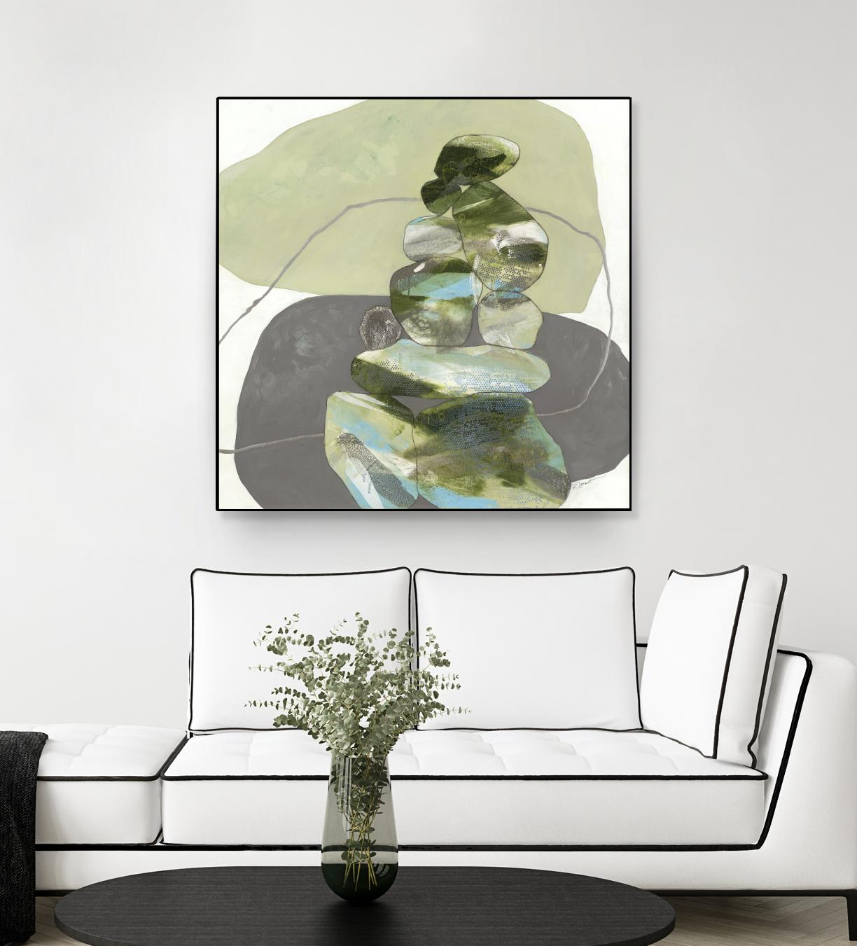 Green Cairns III by Ruth Fromstein on GIANT ART - greens organic shapes