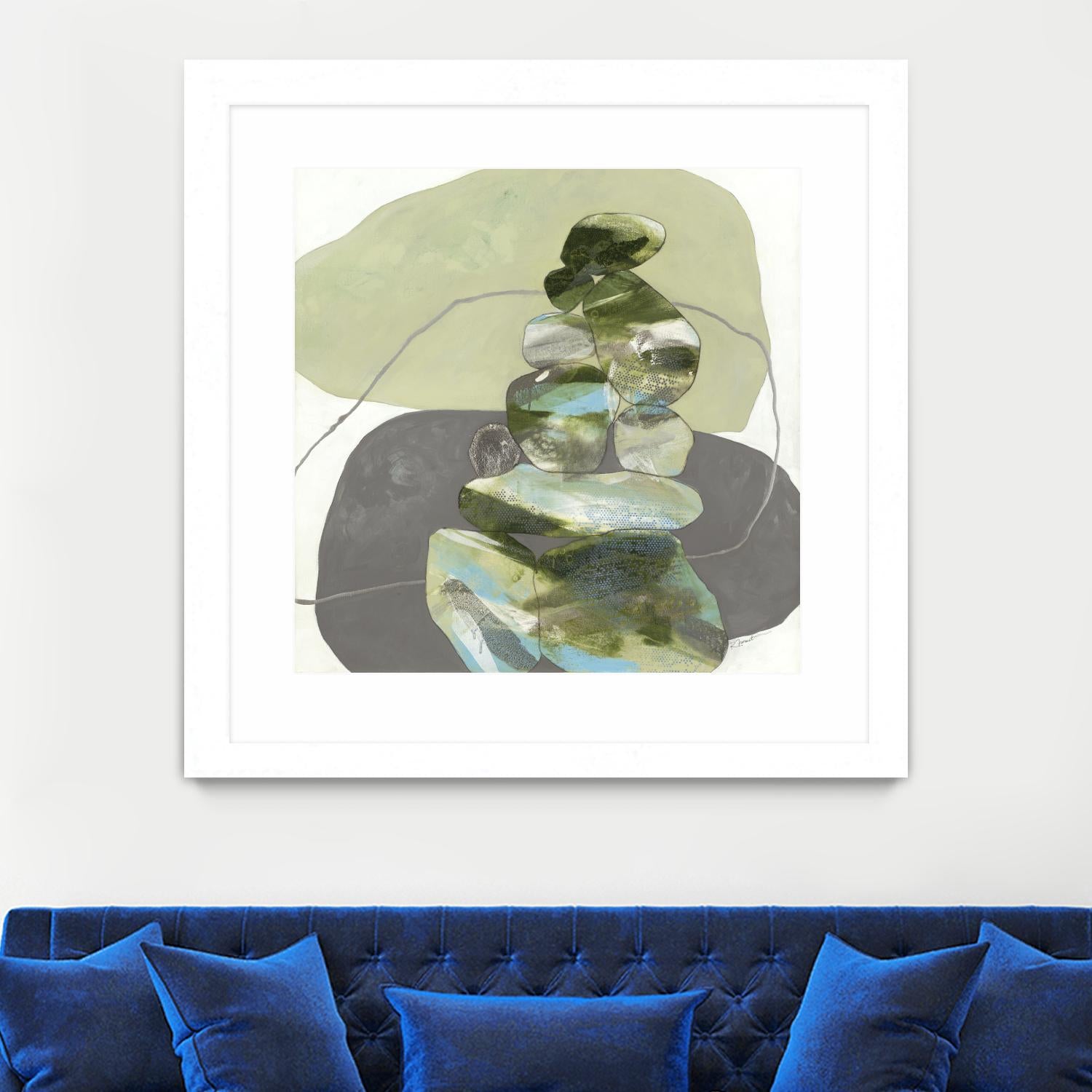 Green Cairns III by Ruth Fromstein on GIANT ART - greens organic shapes