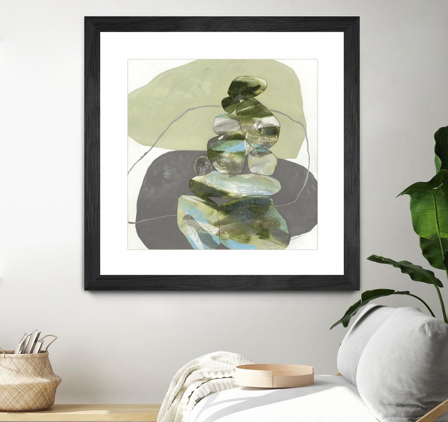 Green Cairns III by Ruth Fromstein on GIANT ART - greens organic shapes