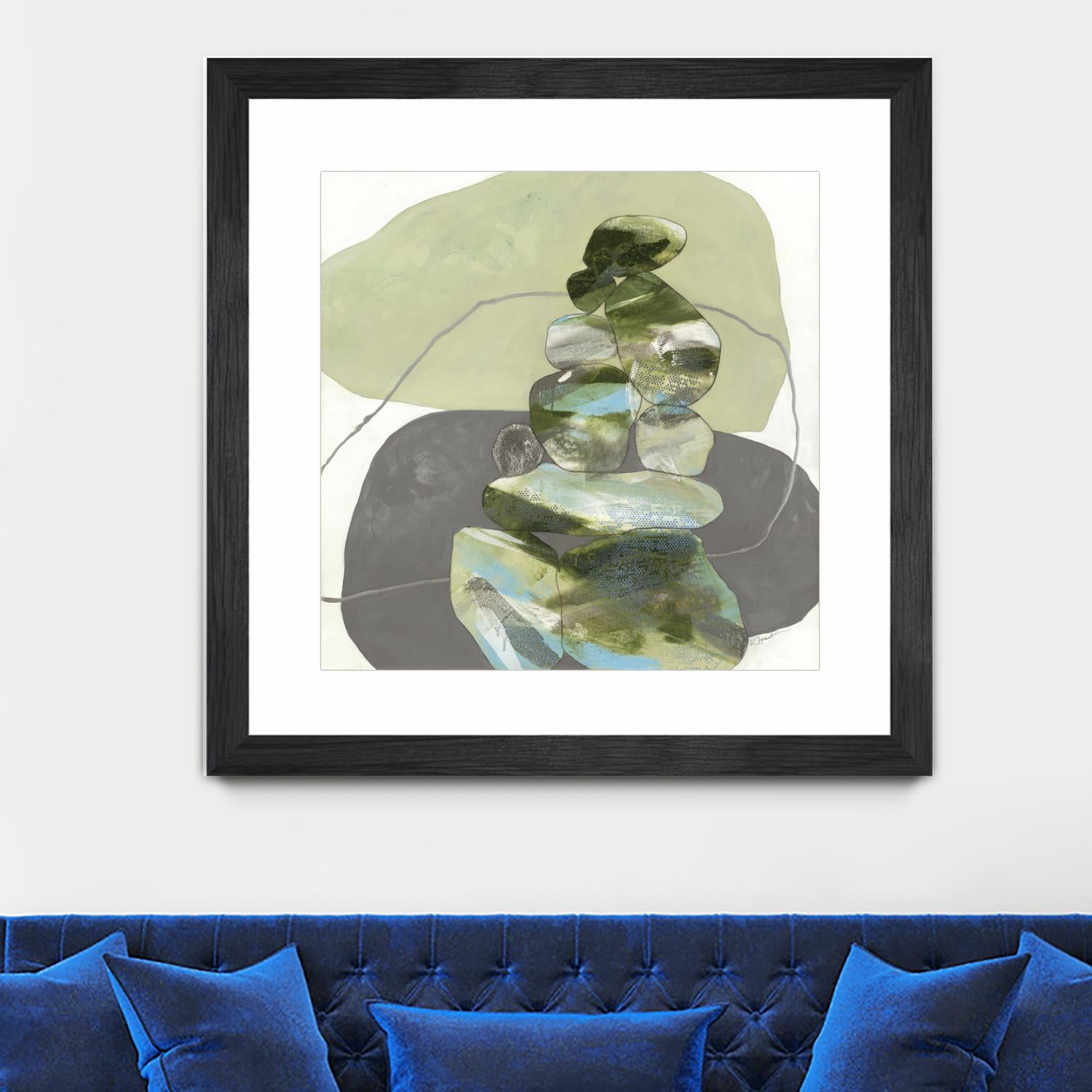 Green Cairns III by Ruth Fromstein on GIANT ART - greens organic shapes
