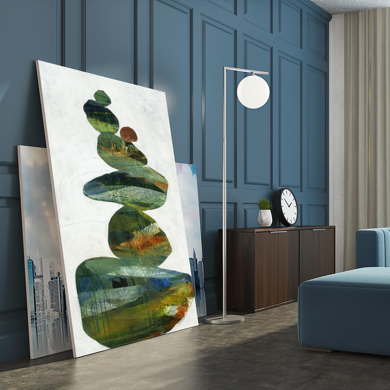 Balancing Act I by Ruth Fromstein on GIANT ART - greens organic shapes