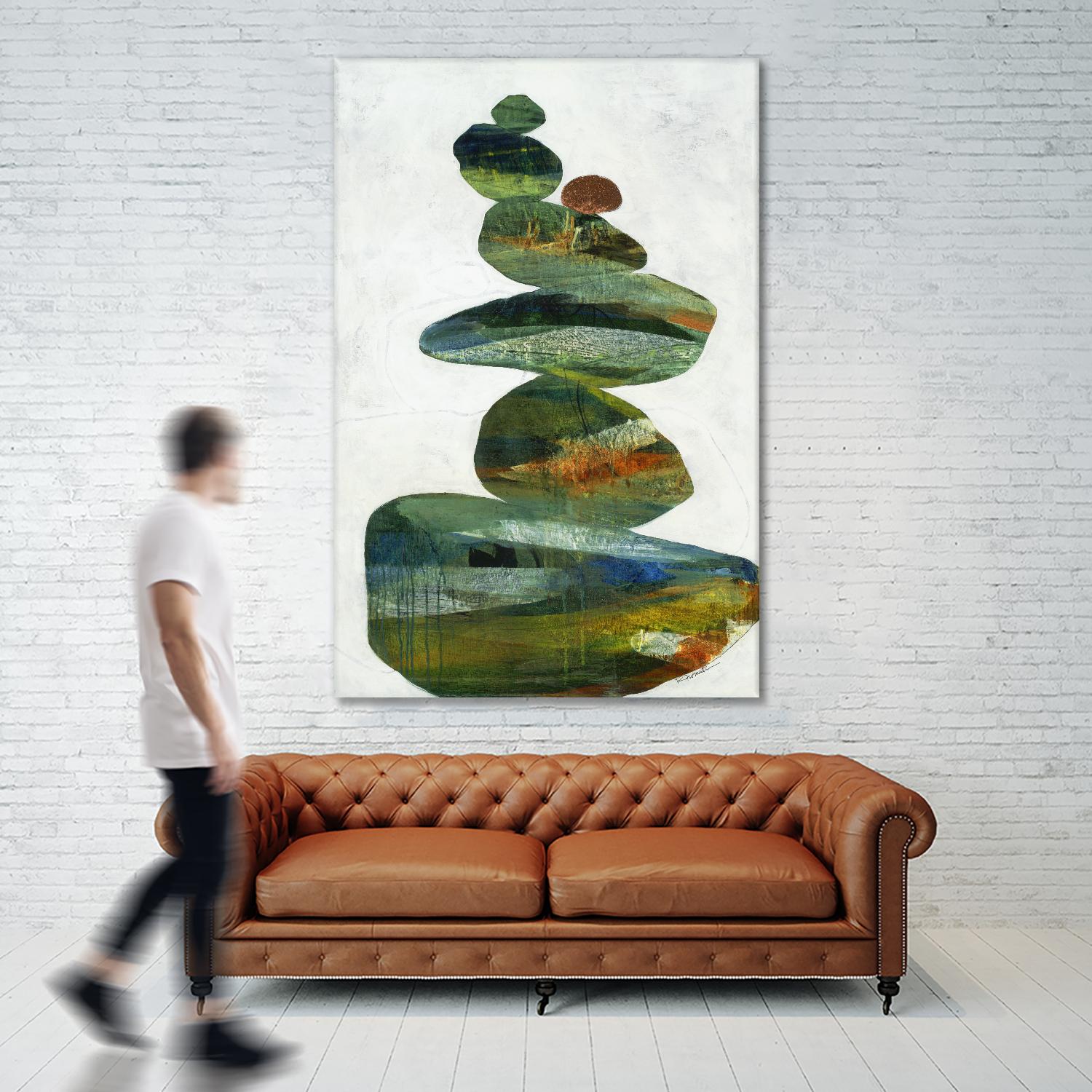 Balancing Act I by Ruth Fromstein on GIANT ART - greens organic shapes