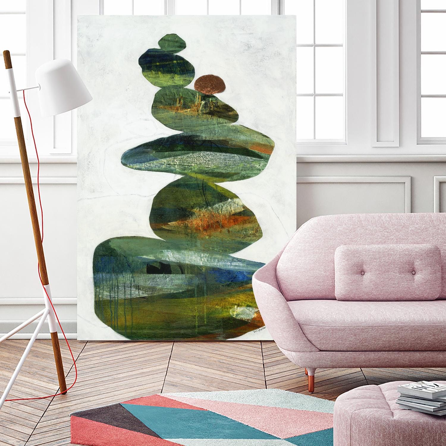 Balancing Act I by Ruth Fromstein on GIANT ART - greens organic shapes