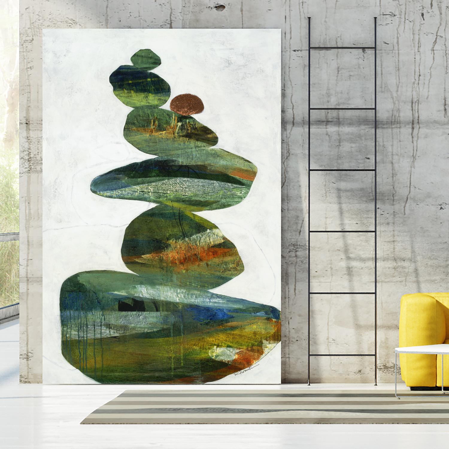 Balancing Act I by Ruth Fromstein on GIANT ART - greens organic shapes