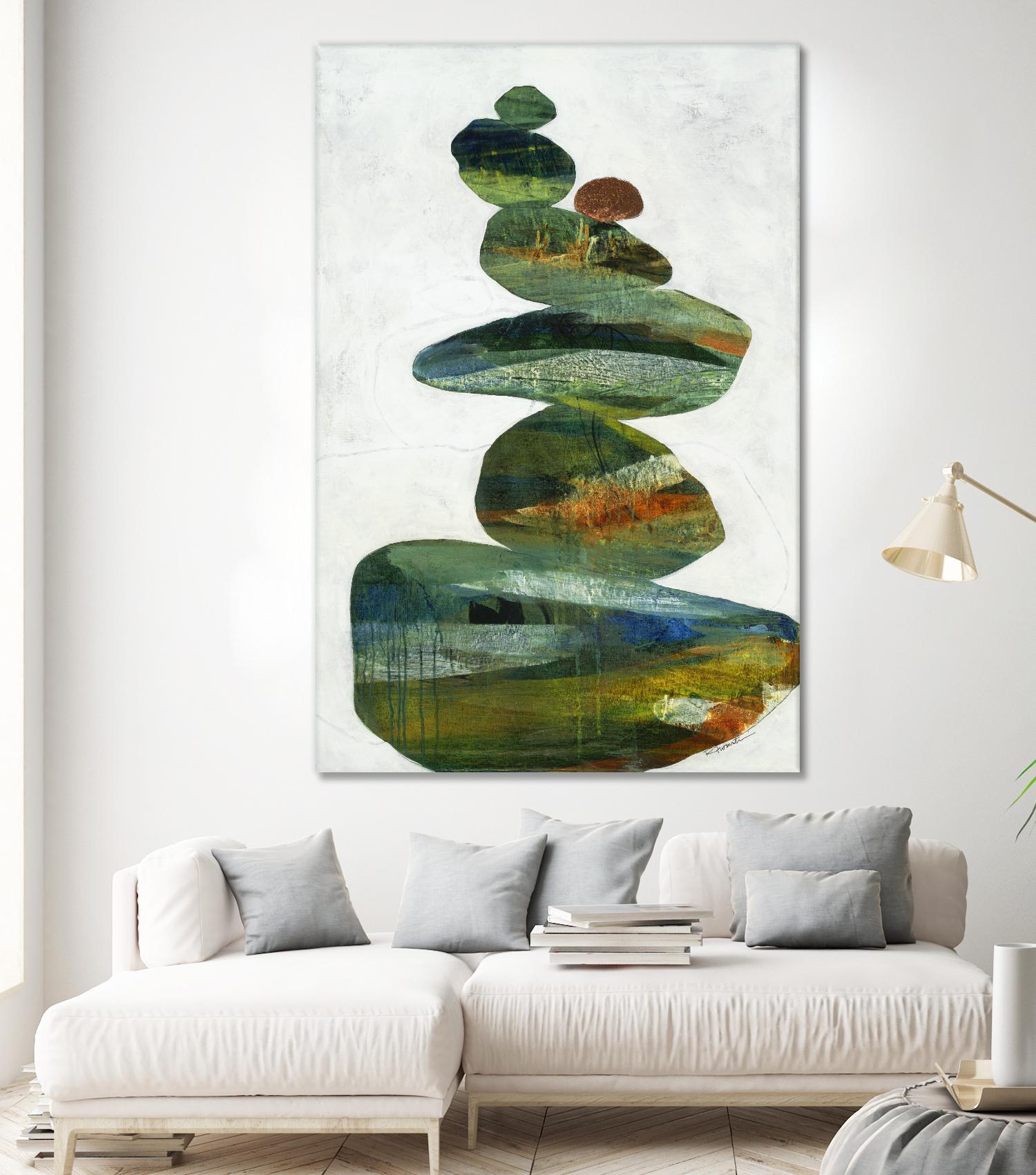 Balancing Act I by Ruth Fromstein on GIANT ART - greens organic shapes