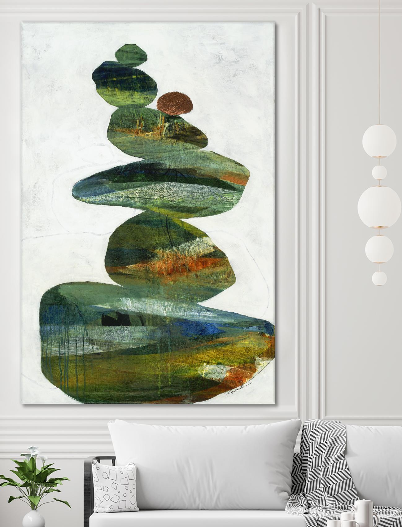 Balancing Act I by Ruth Fromstein on GIANT ART - greens organic shapes