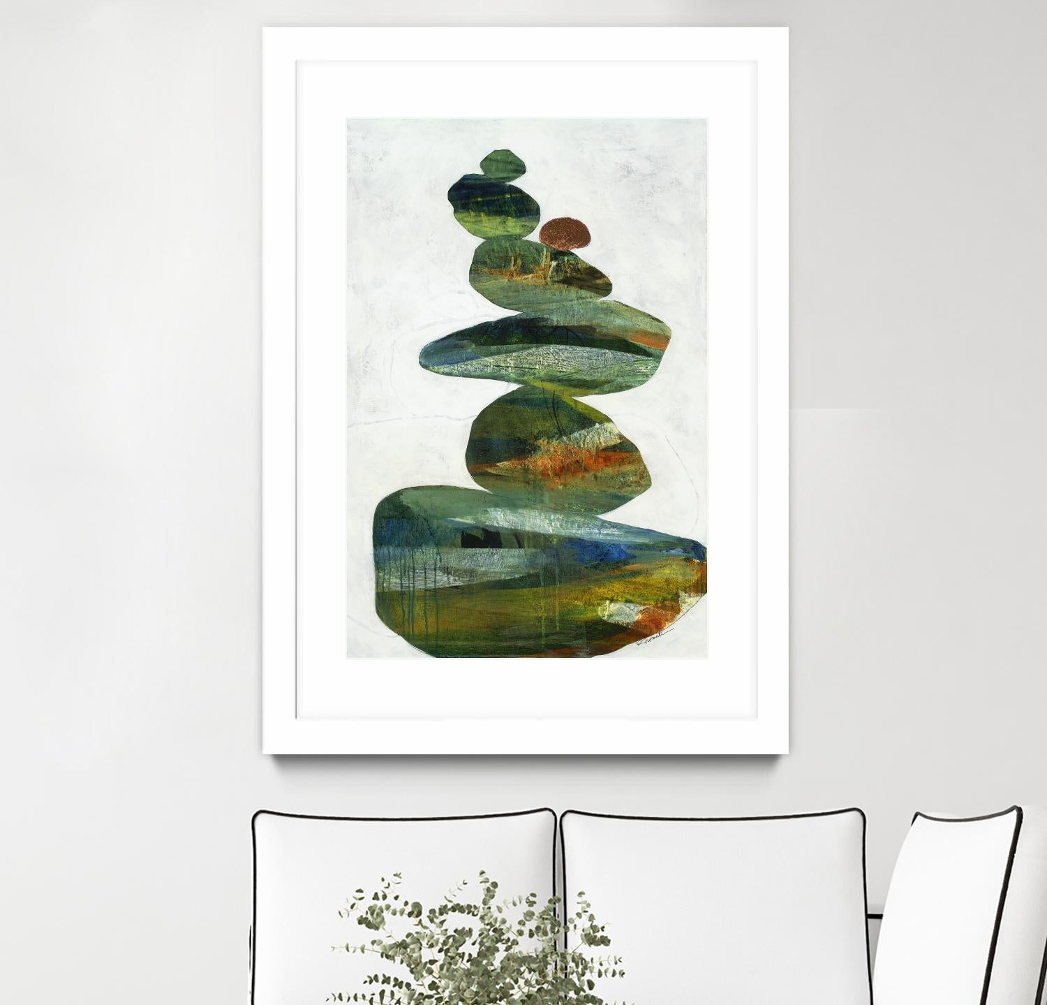 Balancing Act I by Ruth Fromstein on GIANT ART - greens organic shapes