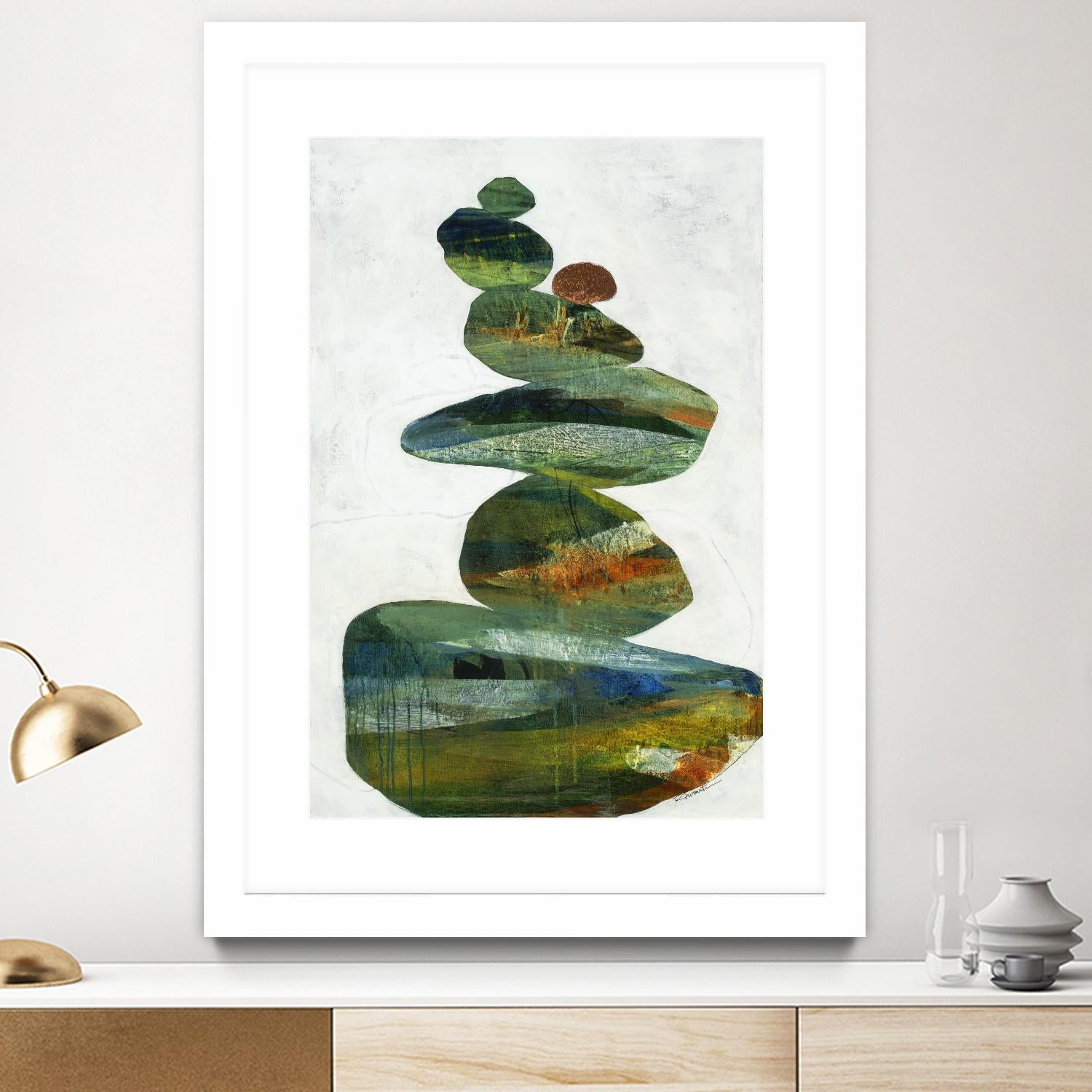 Balancing Act I by Ruth Fromstein on GIANT ART - greens organic shapes