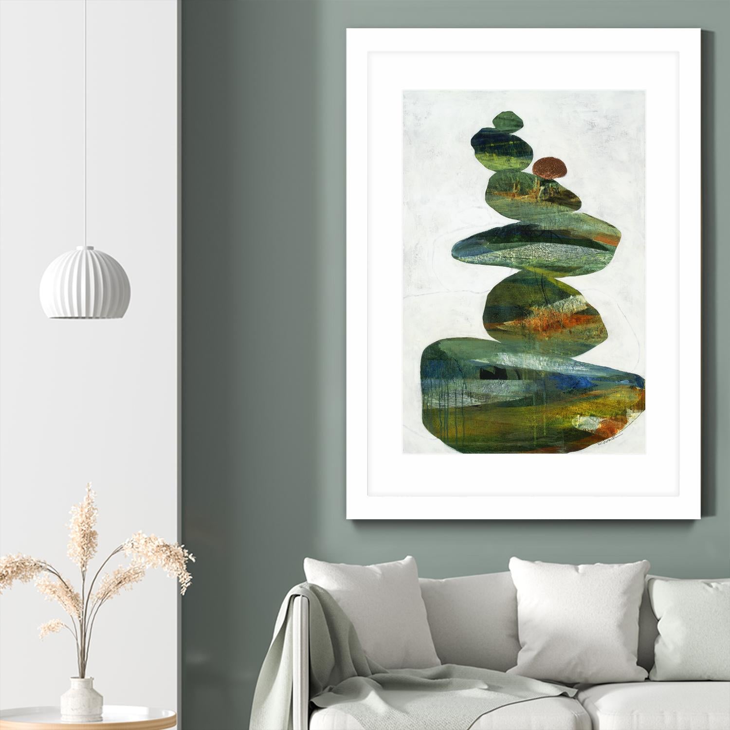 Balancing Act I by Ruth Fromstein on GIANT ART - greens organic shapes