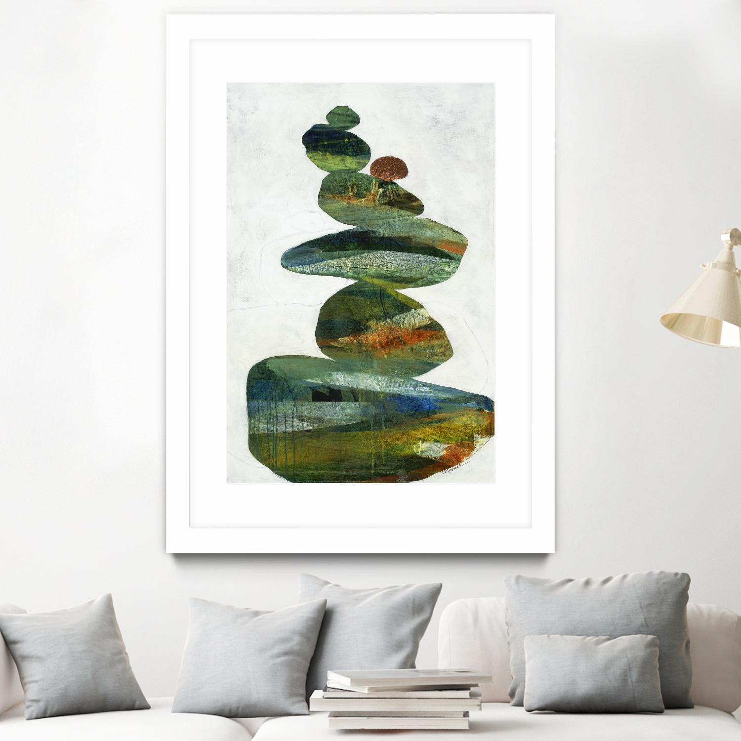 Balancing Act I by Ruth Fromstein on GIANT ART - greens organic shapes