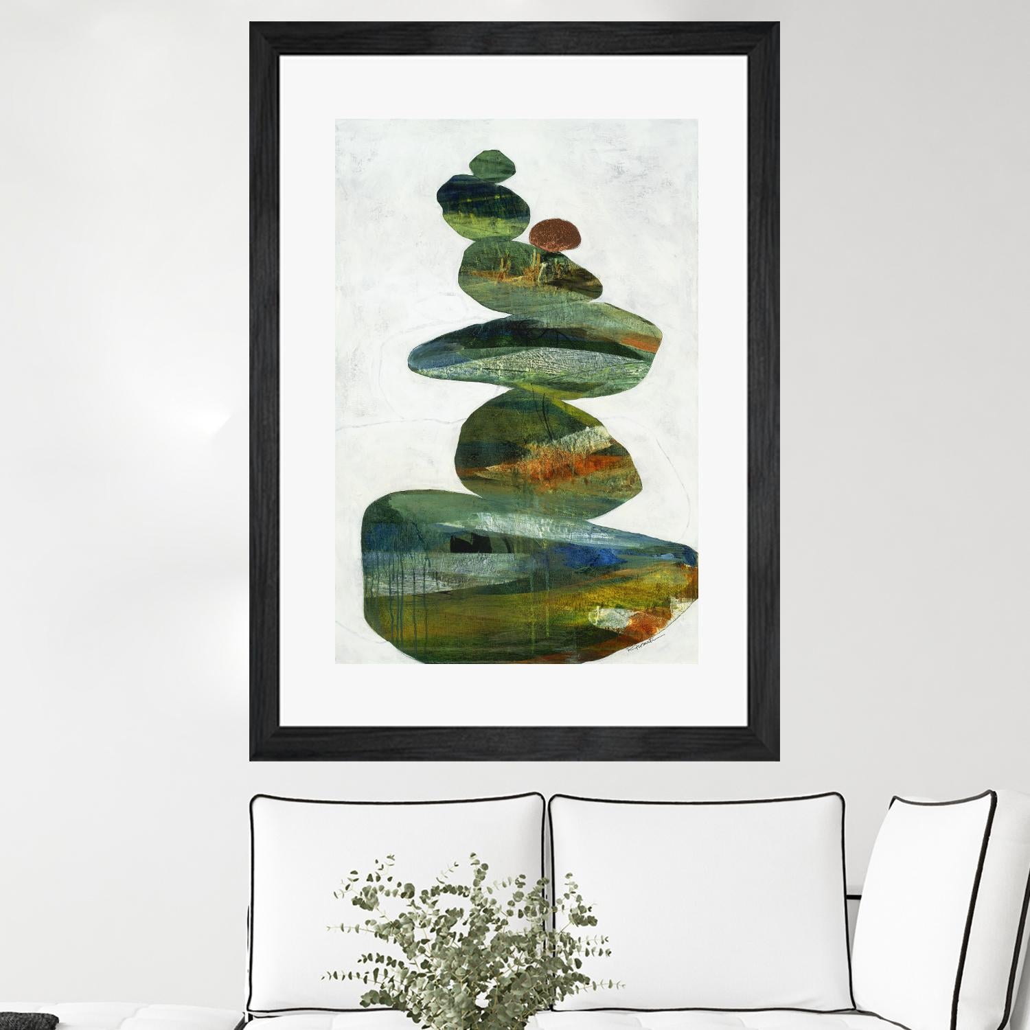 Balancing Act I by Ruth Fromstein on GIANT ART - greens organic shapes