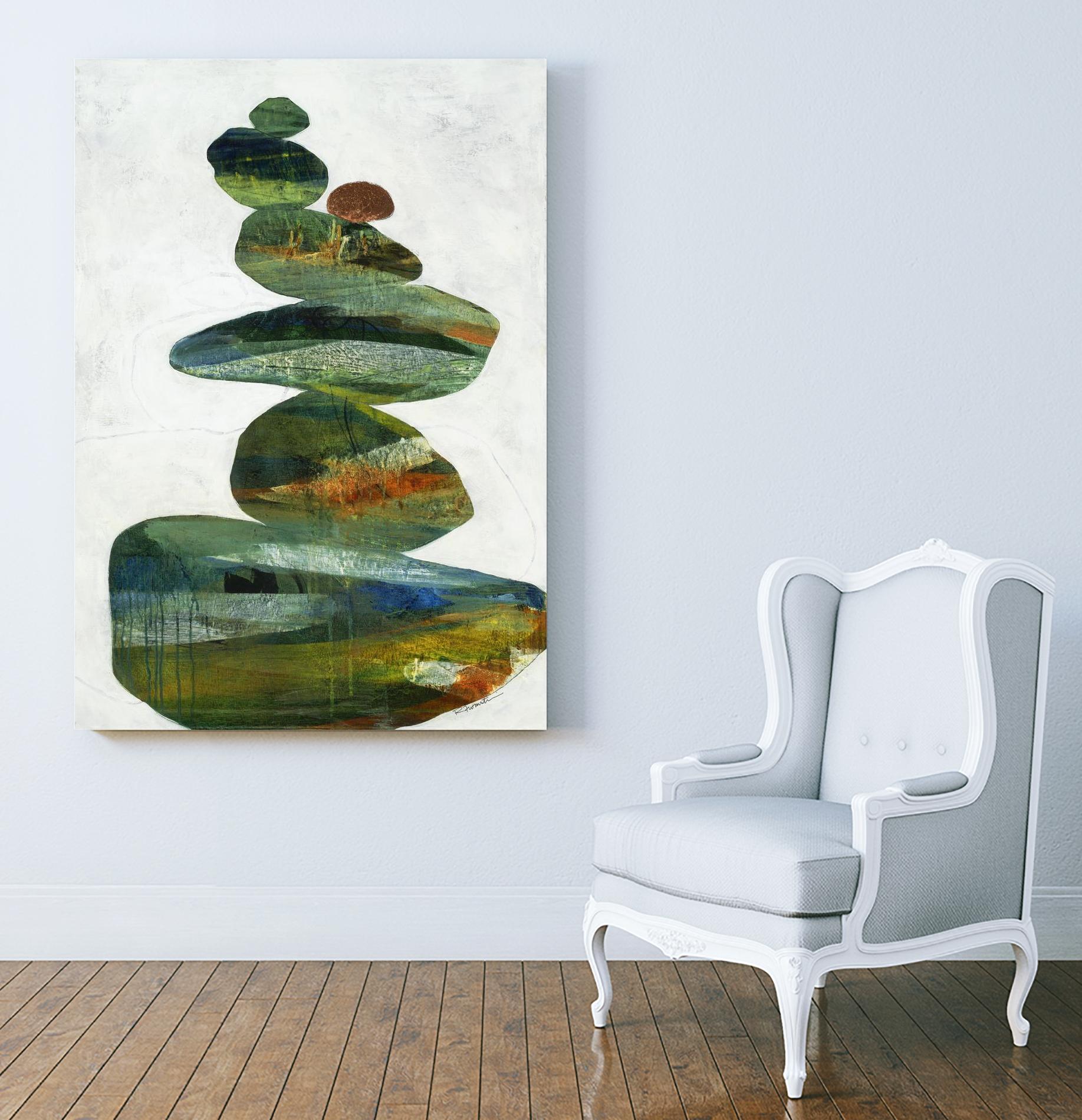 Balancing Act I by Ruth Fromstein on GIANT ART - greens organic shapes