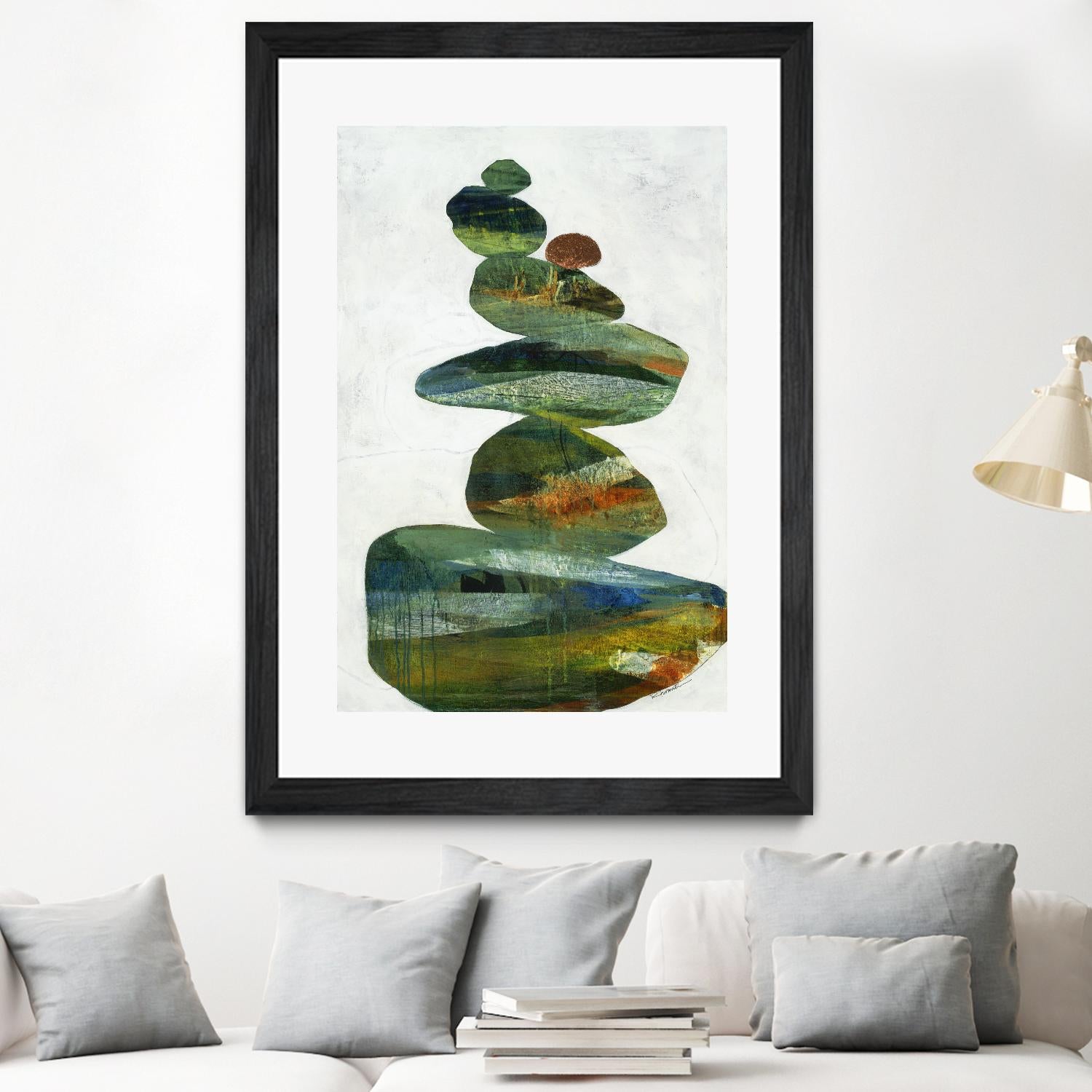 Balancing Act I by Ruth Fromstein on GIANT ART - greens organic shapes