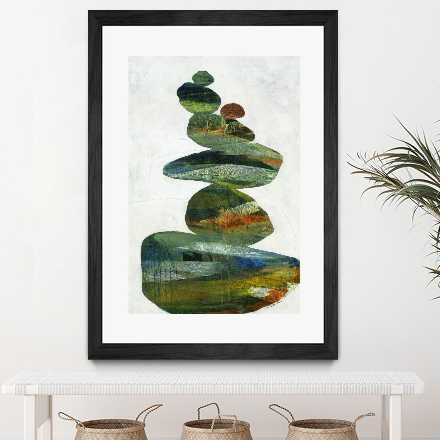 Balancing Act I by Ruth Fromstein on GIANT ART - greens organic shapes