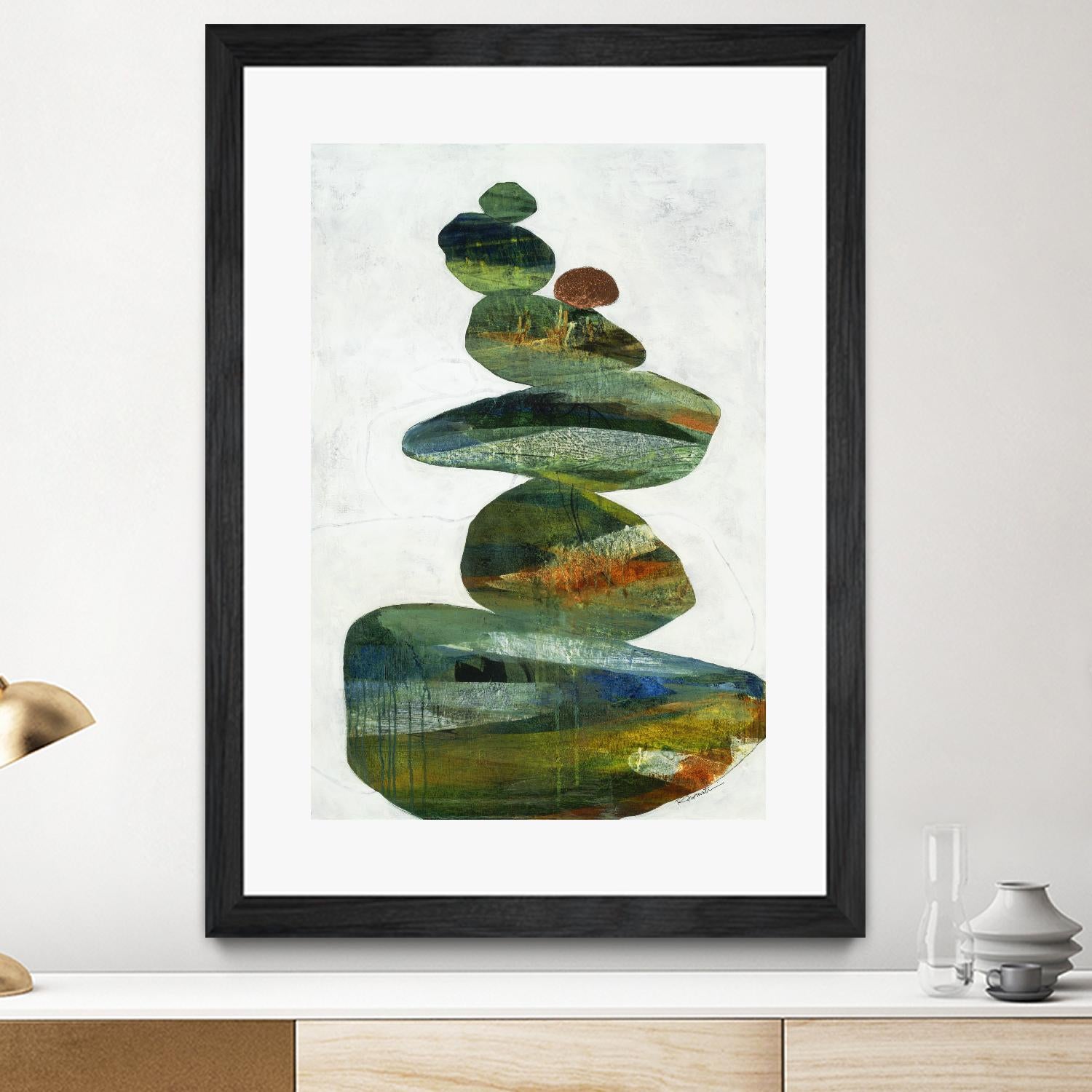 Balancing Act I by Ruth Fromstein on GIANT ART - greens organic shapes