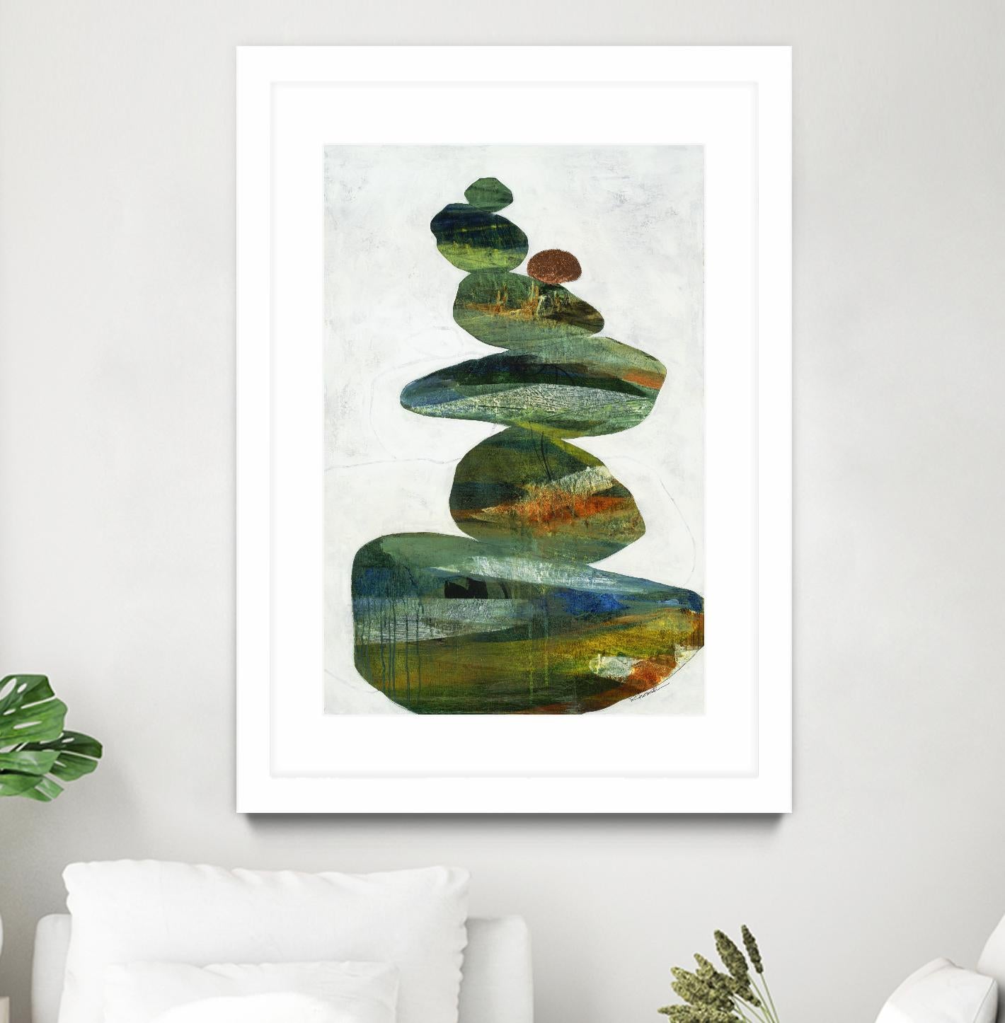 Balancing Act I by Ruth Fromstein on GIANT ART - greens organic shapes