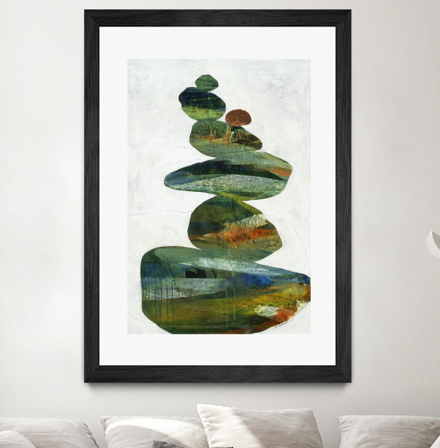 Balancing Act I by Ruth Fromstein on GIANT ART - greens organic shapes
