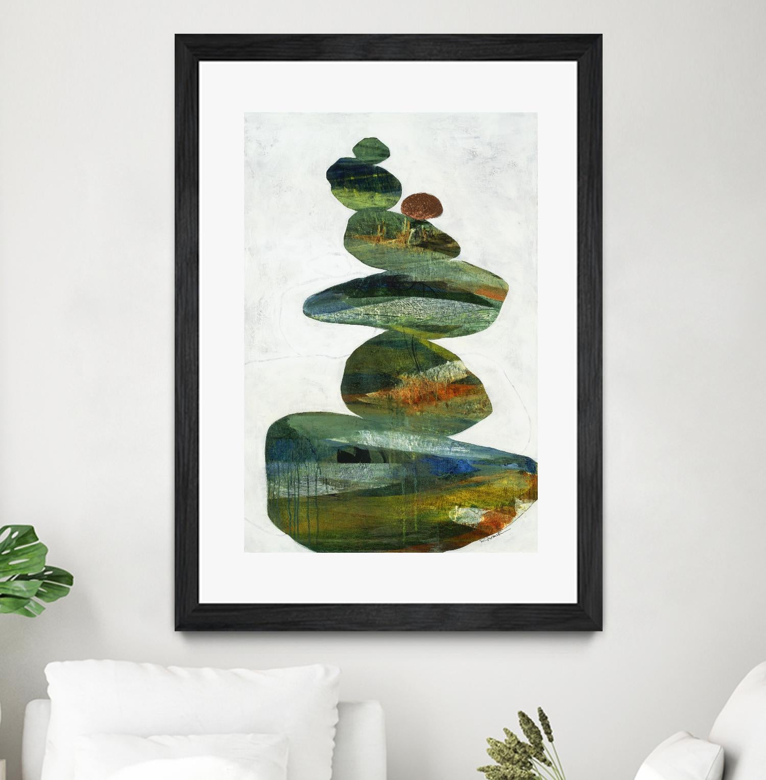 Balancing Act I by Ruth Fromstein on GIANT ART - greens organic shapes