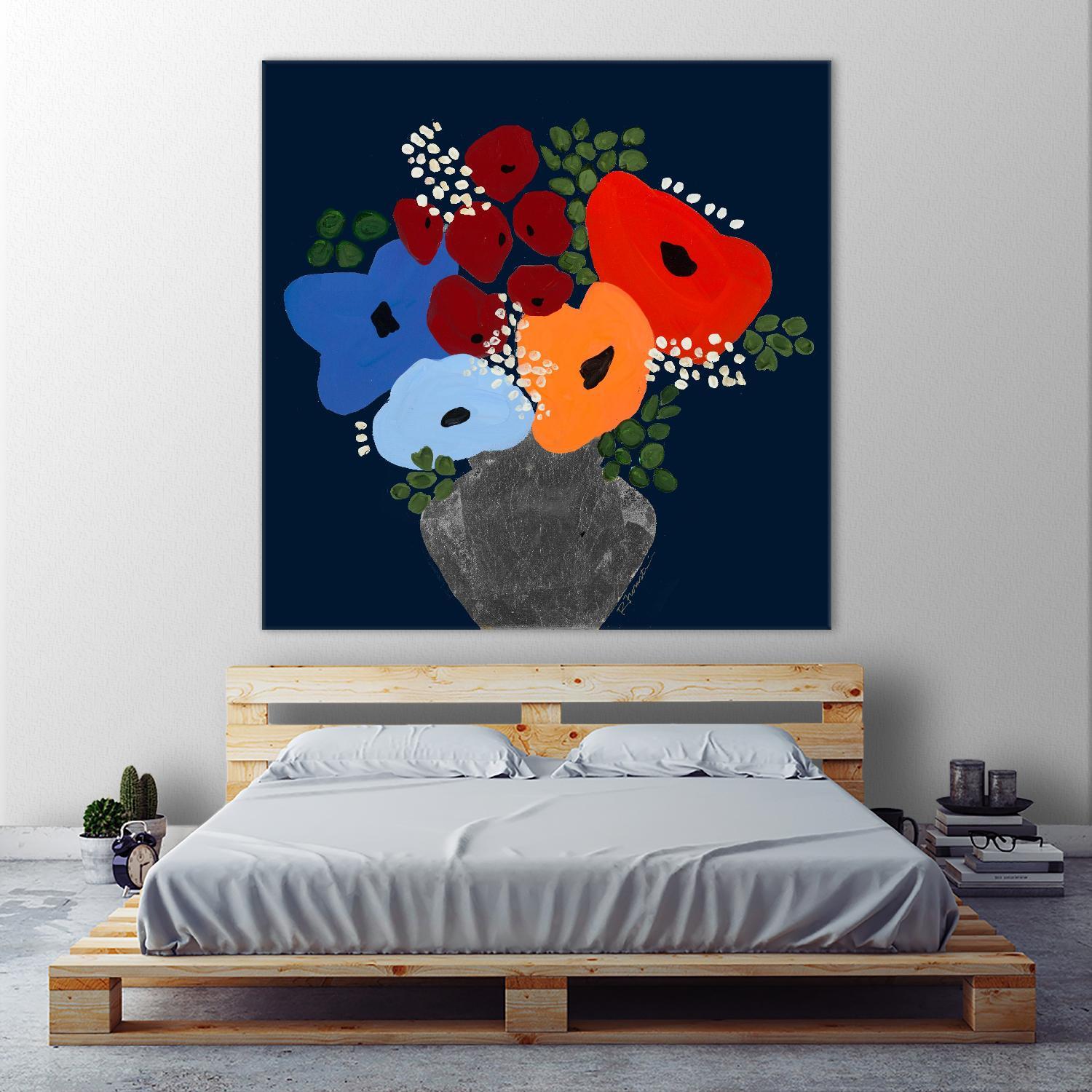 My Day V2 by Ruth Fromstein on GIANT ART - blues botanical bouquet