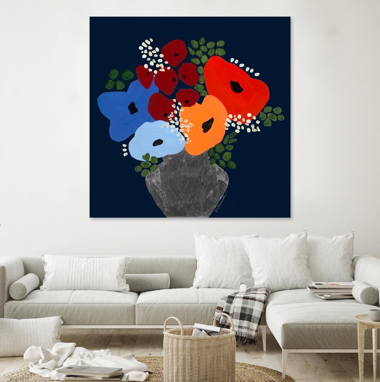 My Day V2 by Ruth Fromstein on GIANT ART - blues botanical bouquet