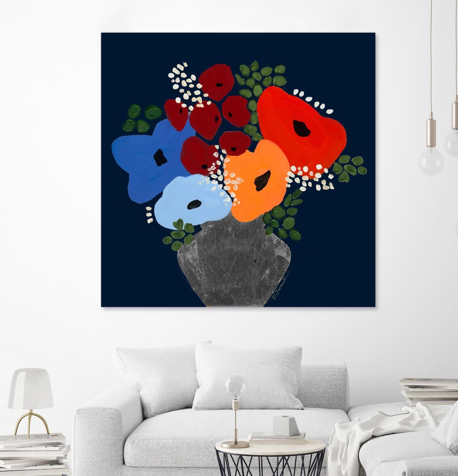 My Day V2 by Ruth Fromstein on GIANT ART - blues botanical bouquet