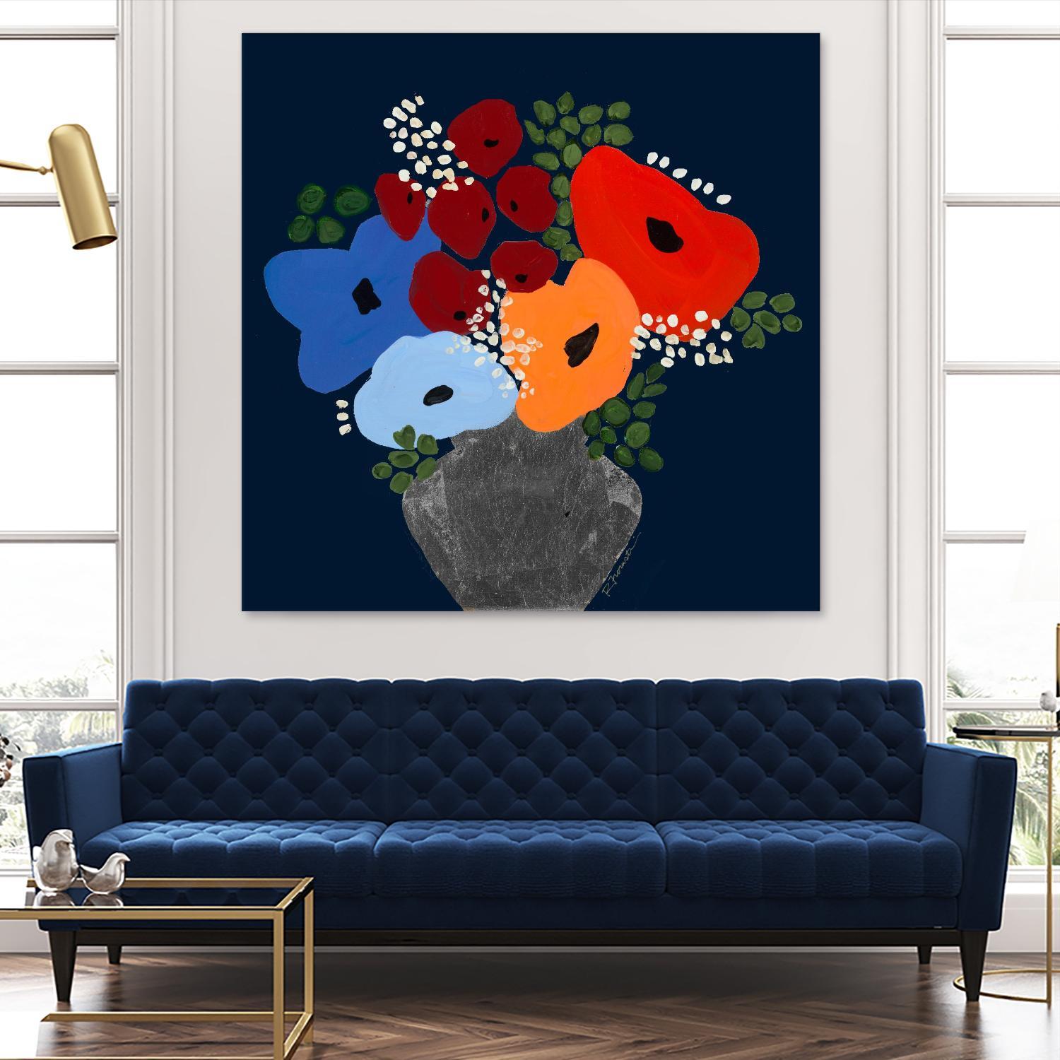 My Day V2 by Ruth Fromstein on GIANT ART - blues botanical bouquet