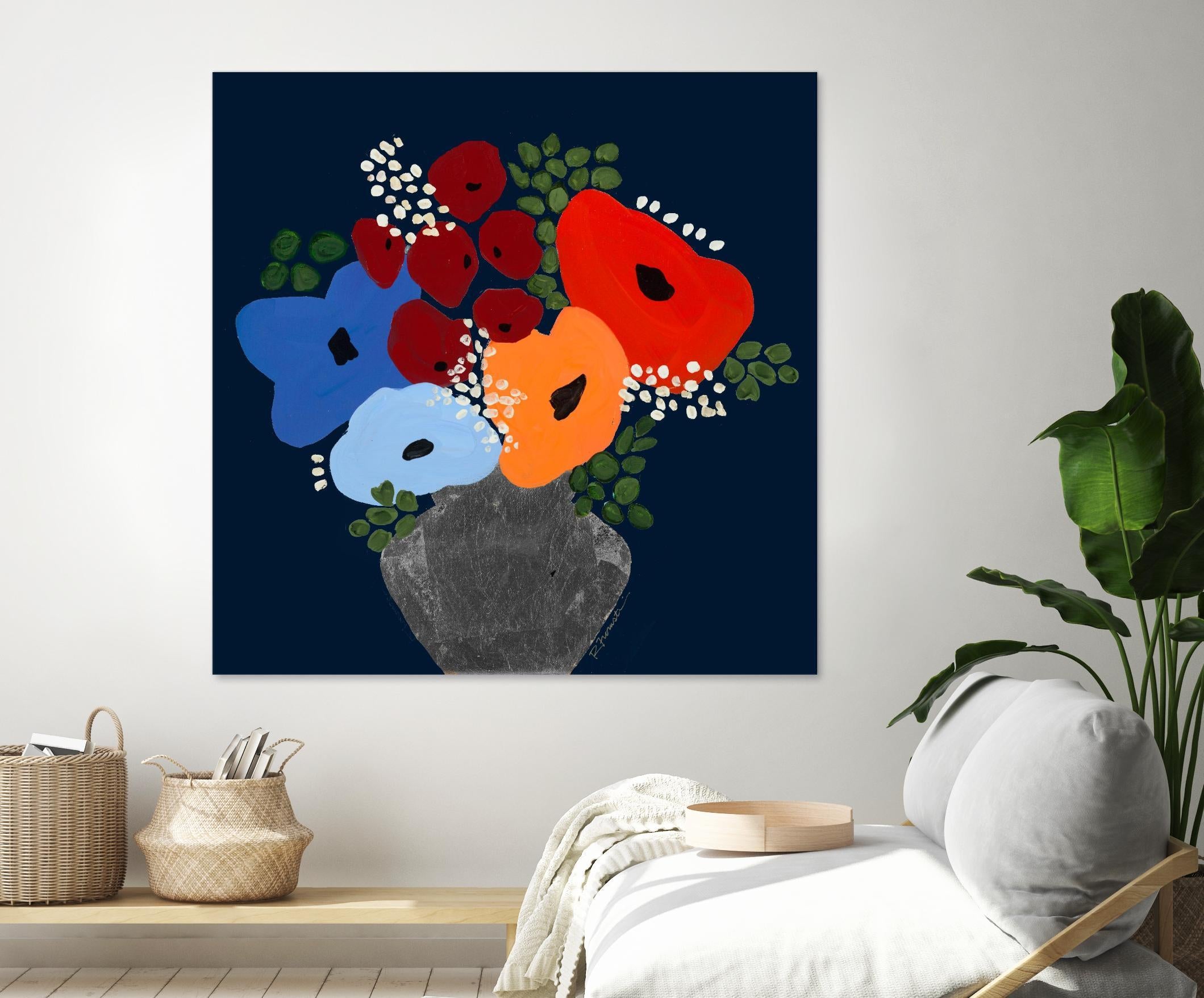 My Day V2 by Ruth Fromstein on GIANT ART - blues botanical bouquet