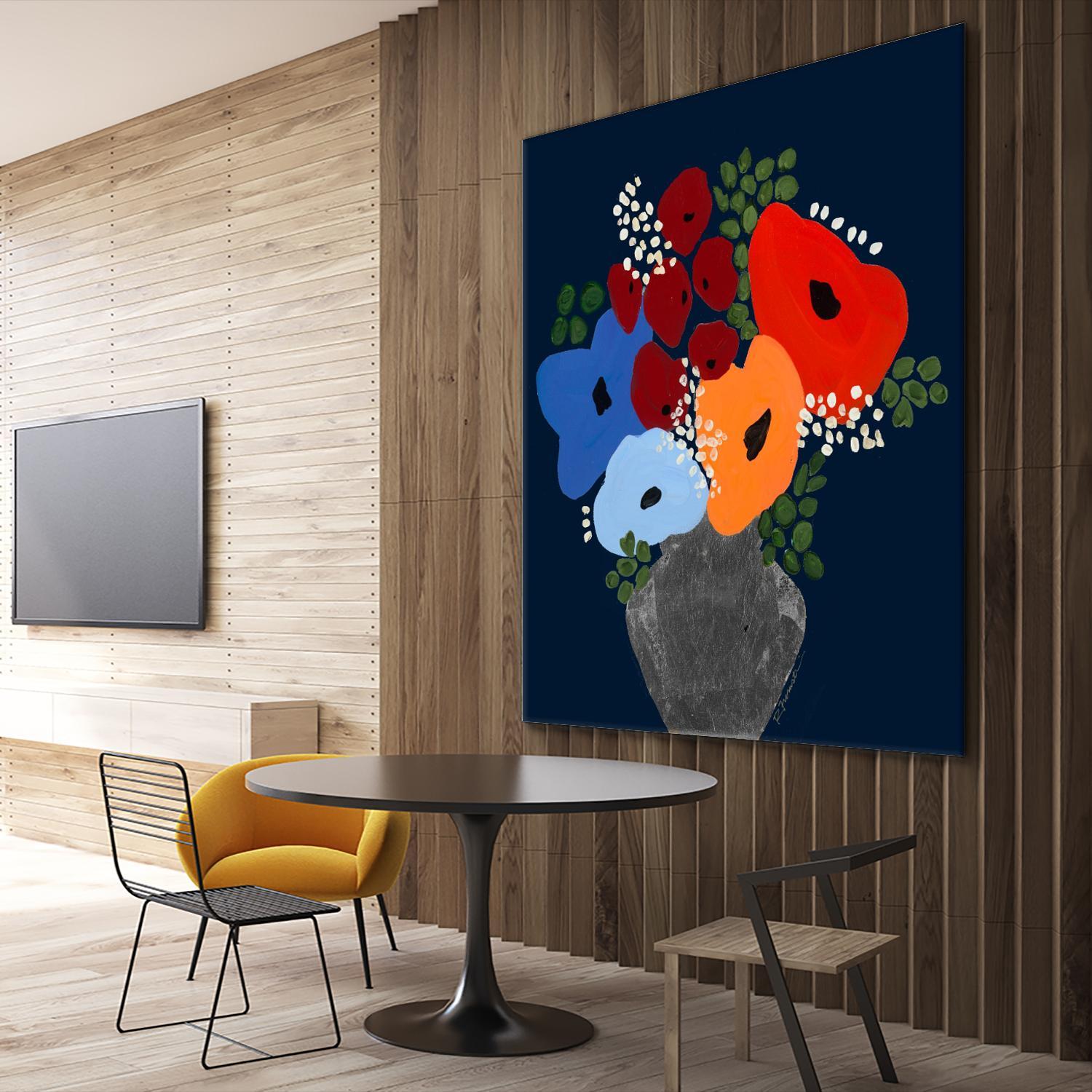 My Day V2 by Ruth Fromstein on GIANT ART - blues botanical bouquet