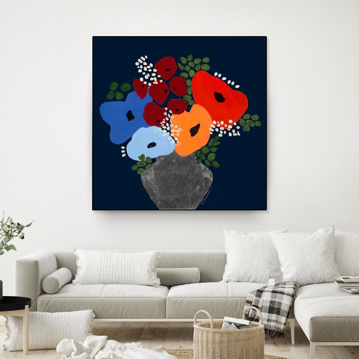 My Day V2 by Ruth Fromstein on GIANT ART - blues botanical bouquet