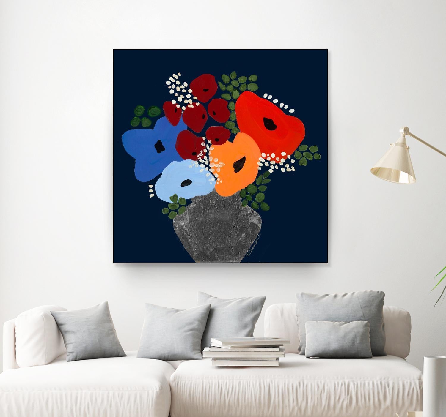 My Day V2 by Ruth Fromstein on GIANT ART - blues botanical bouquet