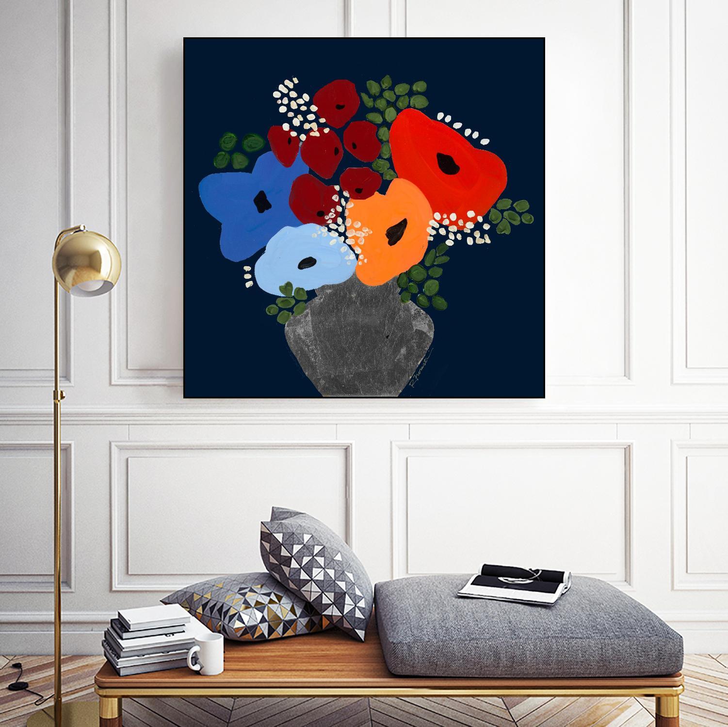 My Day V2 by Ruth Fromstein on GIANT ART - blues botanical bouquet