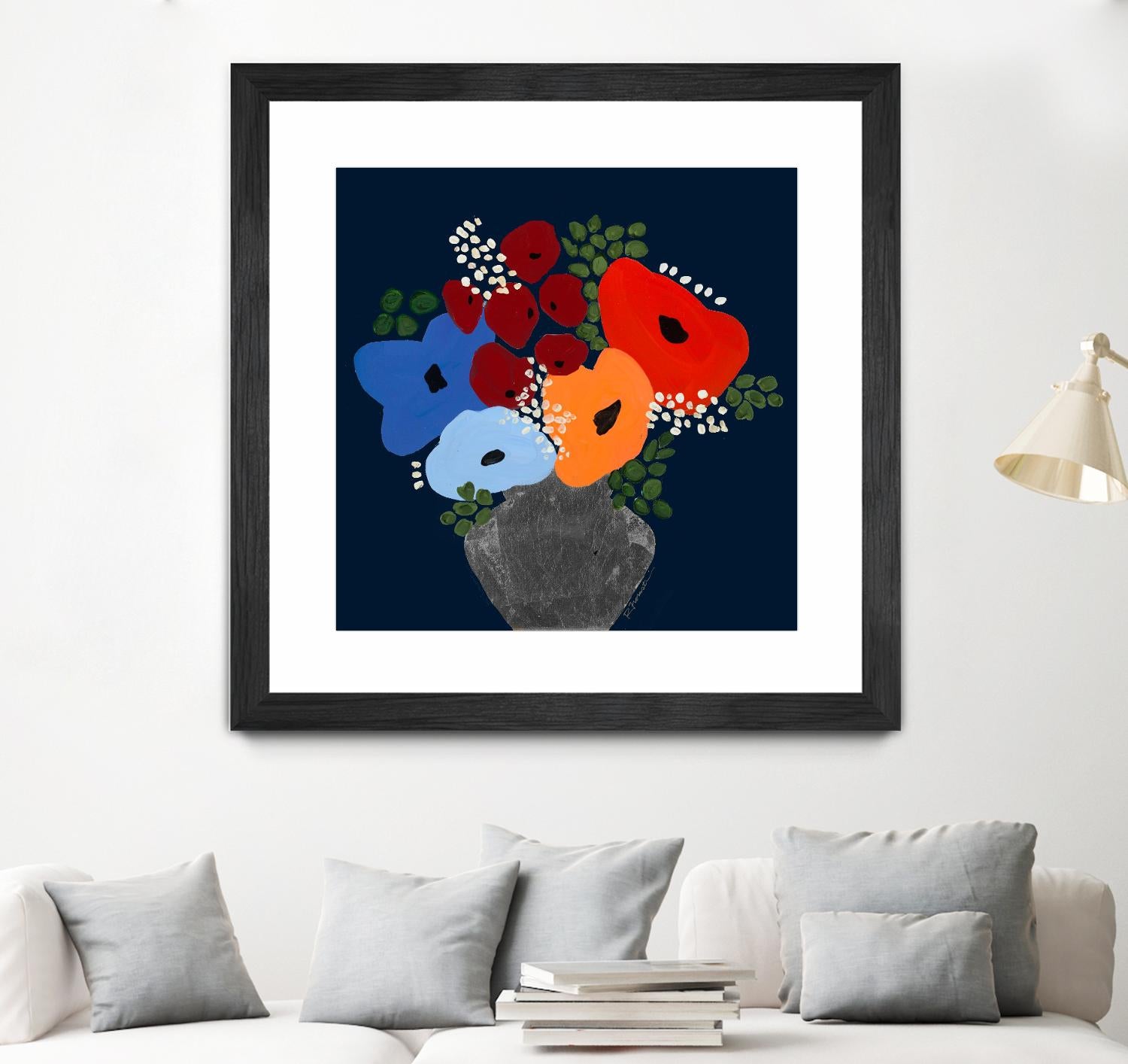 My Day V2 by Ruth Fromstein on GIANT ART - blues botanical bouquet