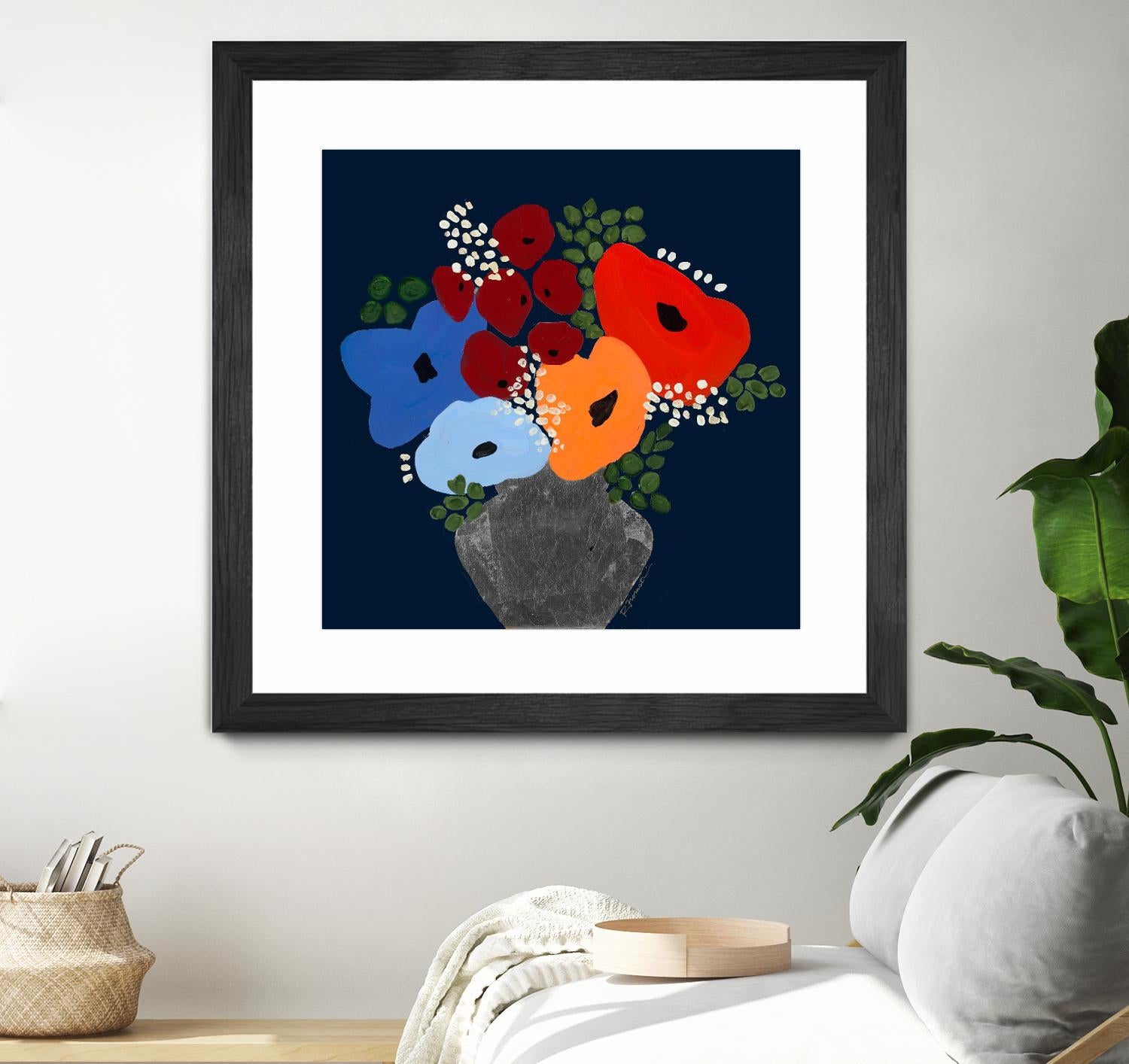 My Day V2 by Ruth Fromstein on GIANT ART - blues botanical bouquet