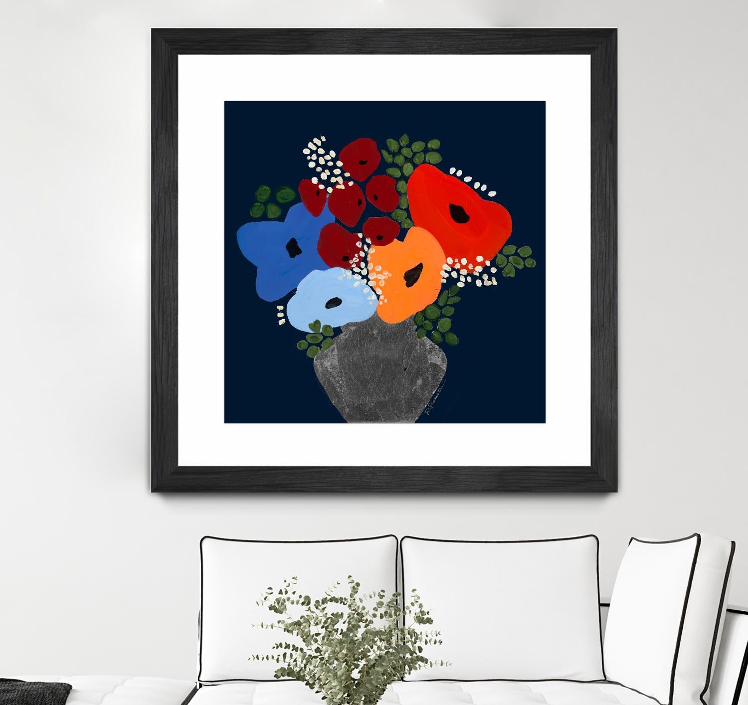 My Day V2 by Ruth Fromstein on GIANT ART - blues botanical bouquet