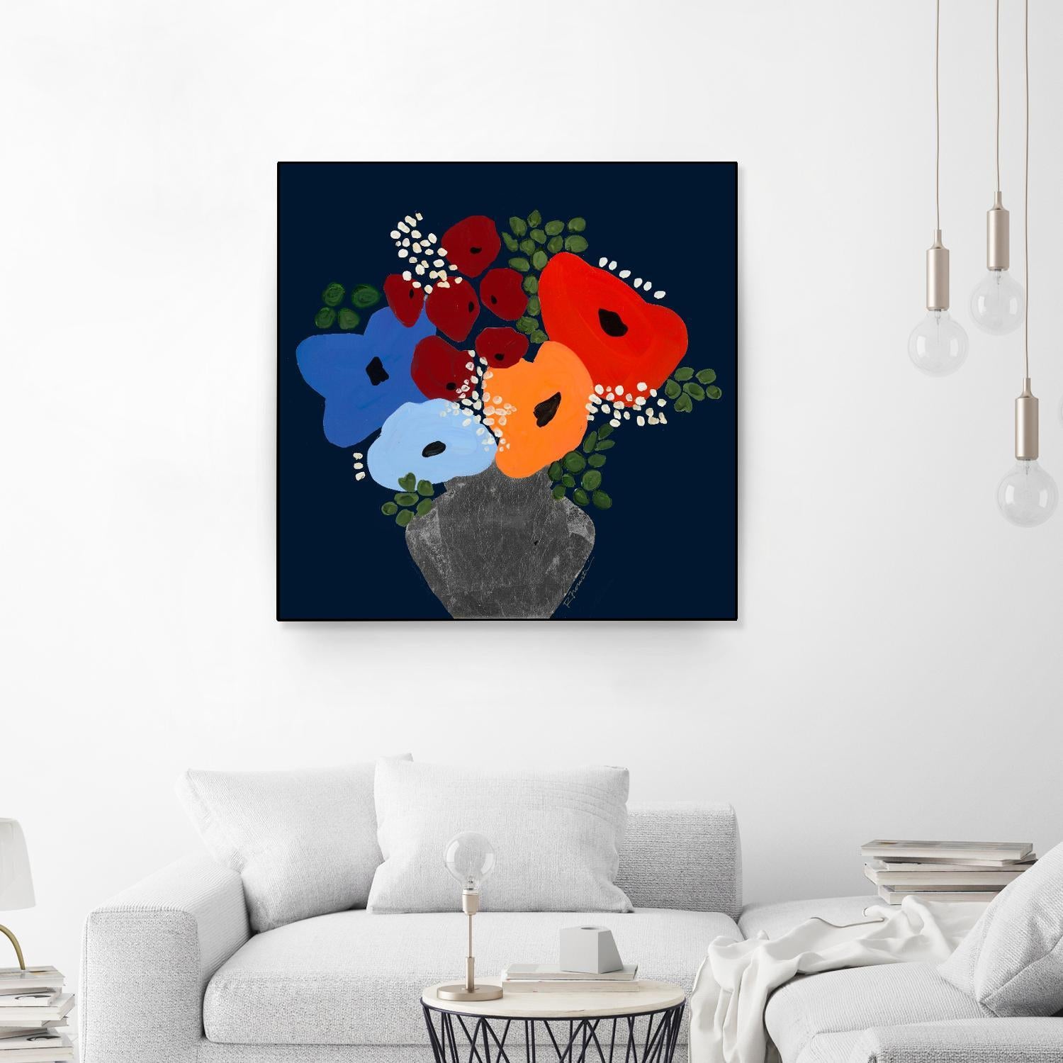 My Day V2 by Ruth Fromstein on GIANT ART - blues botanical bouquet