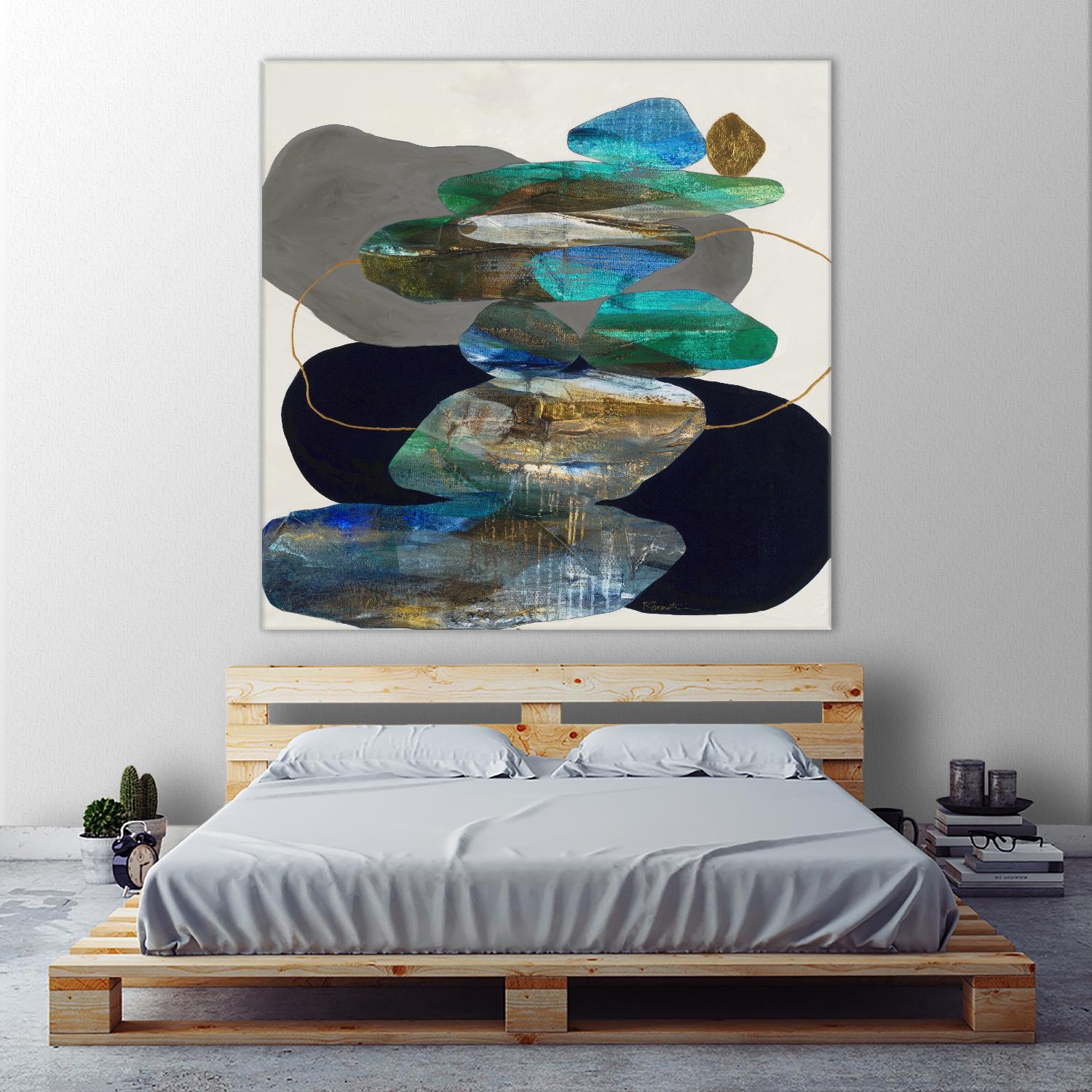 More Cairns by Ruth Fromstein on GIANT ART - blues organic shapes