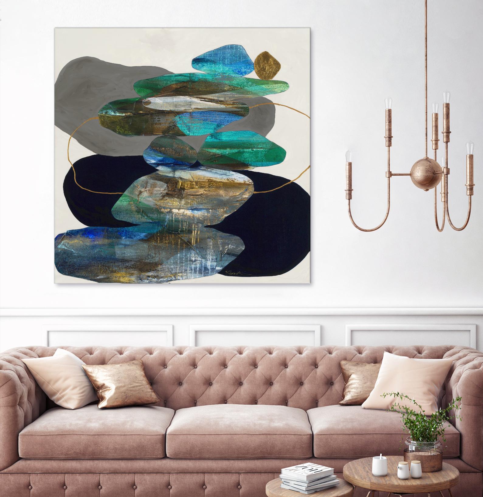 More Cairns by Ruth Fromstein on GIANT ART - blues organic shapes