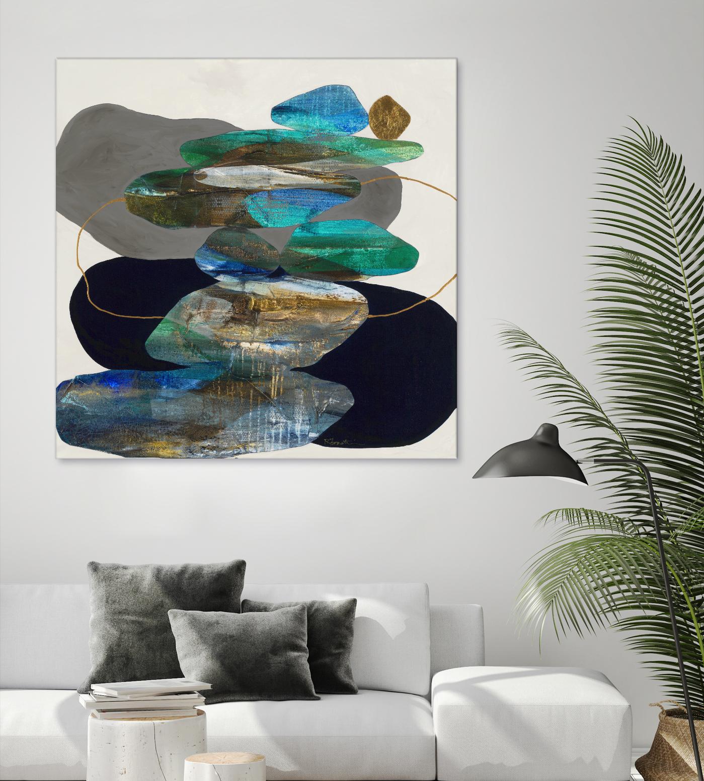 More Cairns by Ruth Fromstein on GIANT ART - blues organic shapes