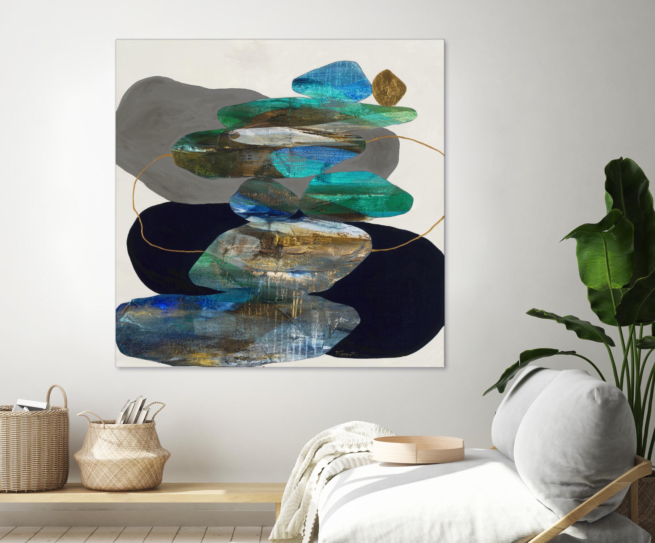 More Cairns by Ruth Fromstein on GIANT ART - blues organic shapes