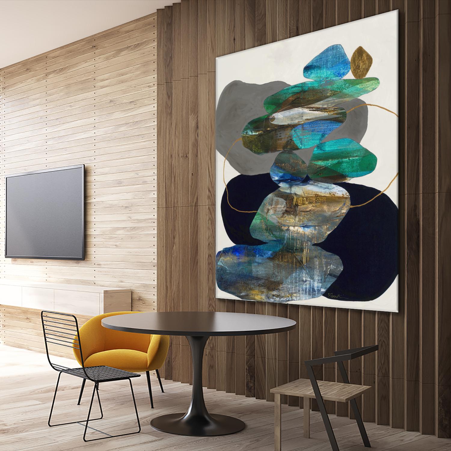 More Cairns by Ruth Fromstein on GIANT ART - blues organic shapes