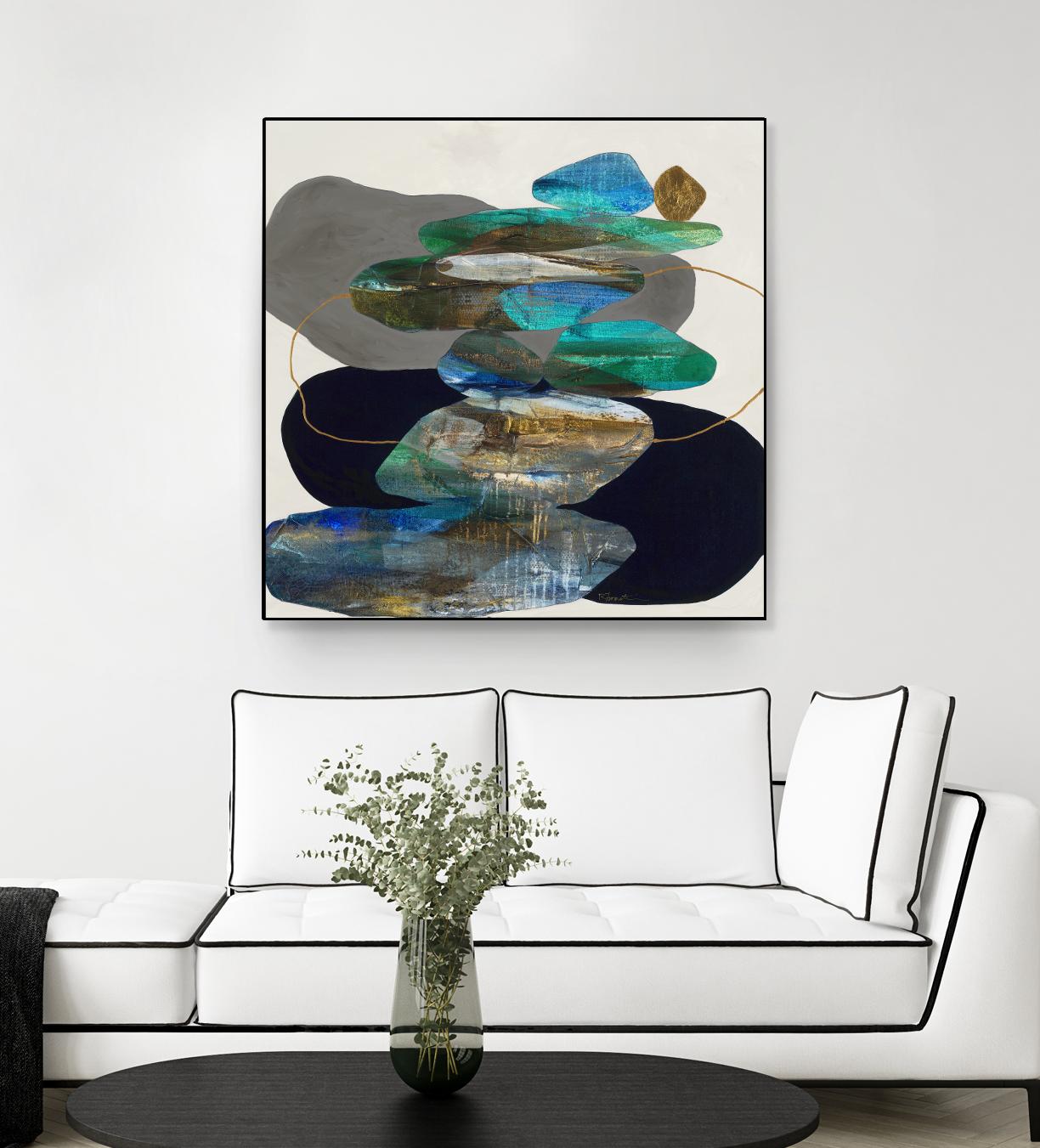 More Cairns by Ruth Fromstein on GIANT ART - blues organic shapes