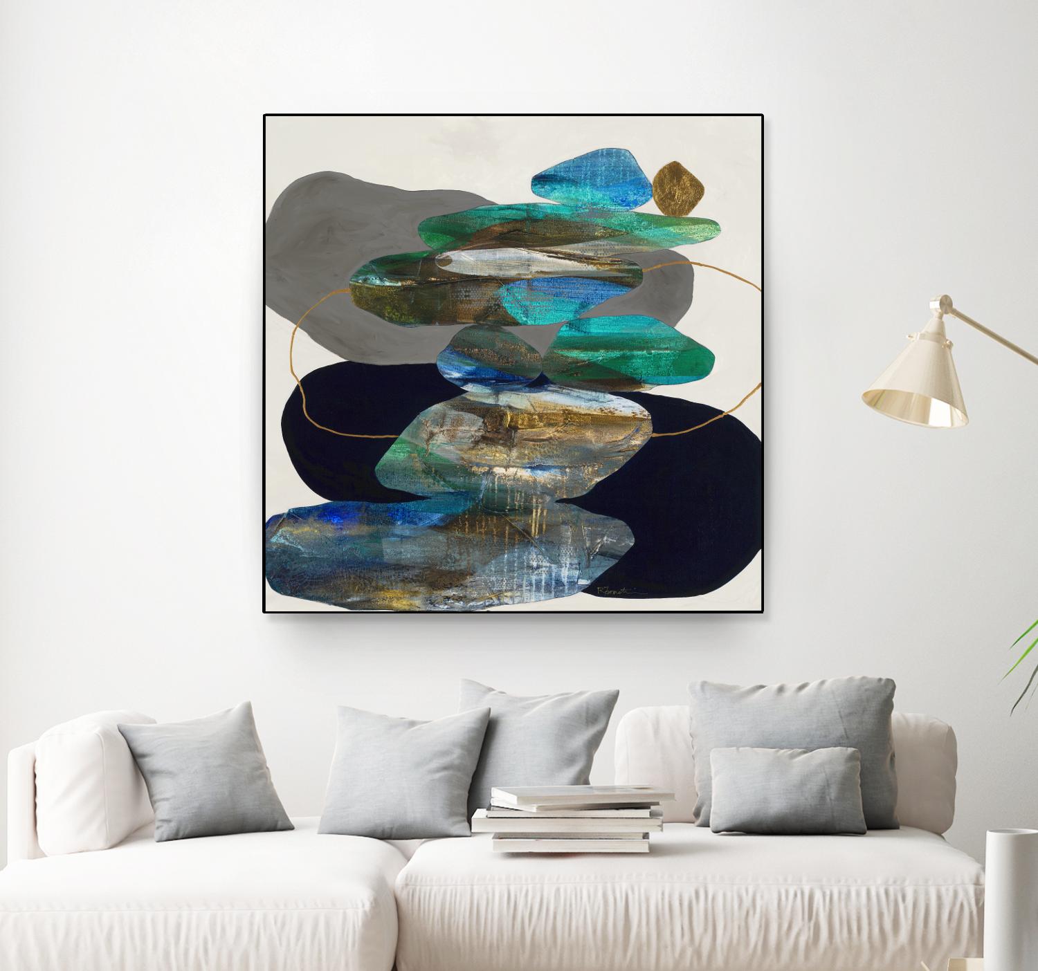 More Cairns by Ruth Fromstein on GIANT ART - blues organic shapes