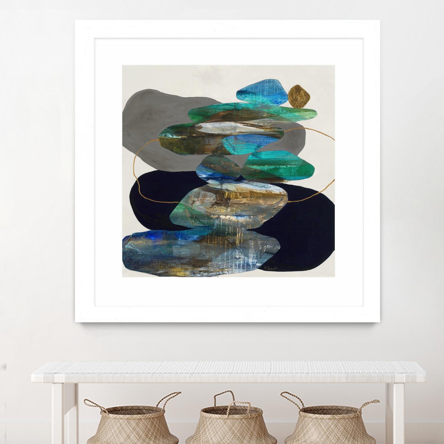 More Cairns by Ruth Fromstein on GIANT ART - blues organic shapes