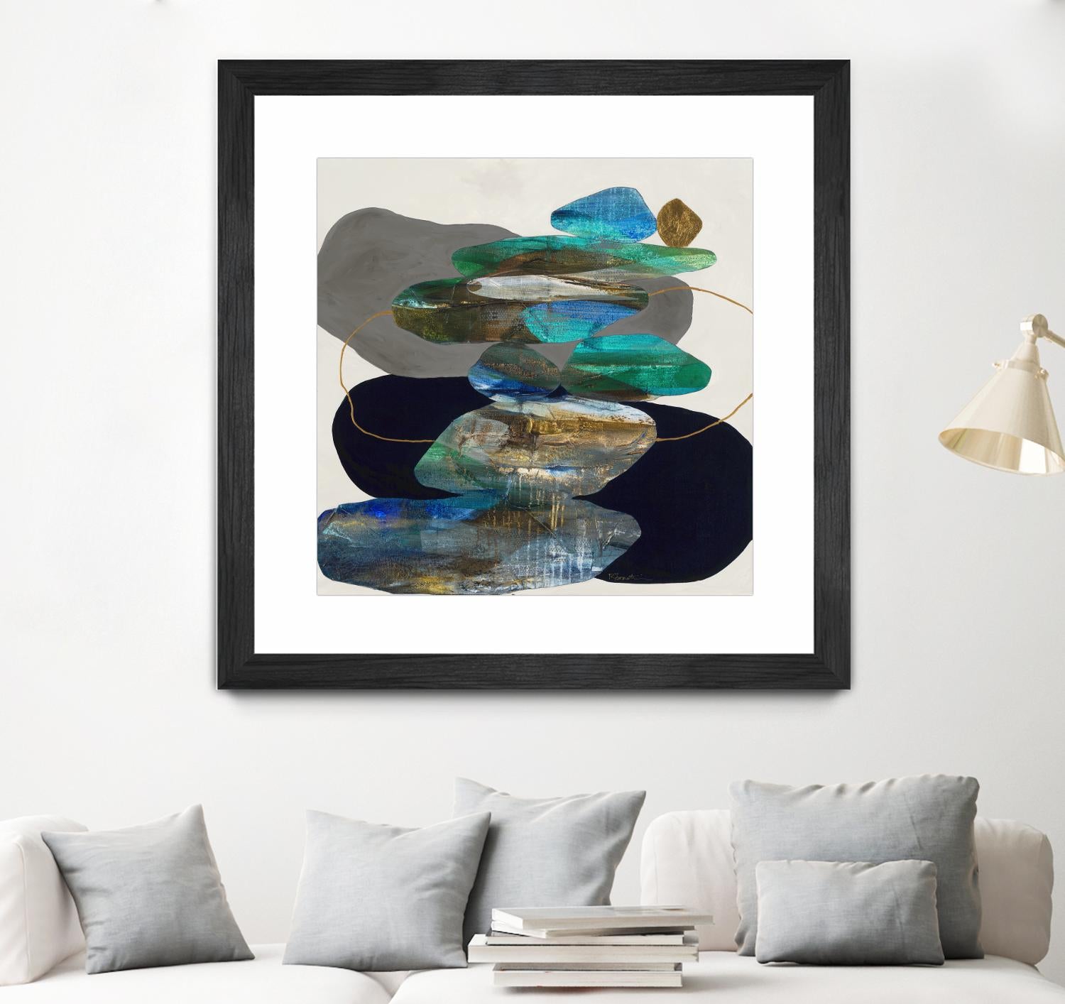 More Cairns by Ruth Fromstein on GIANT ART - blues organic shapes