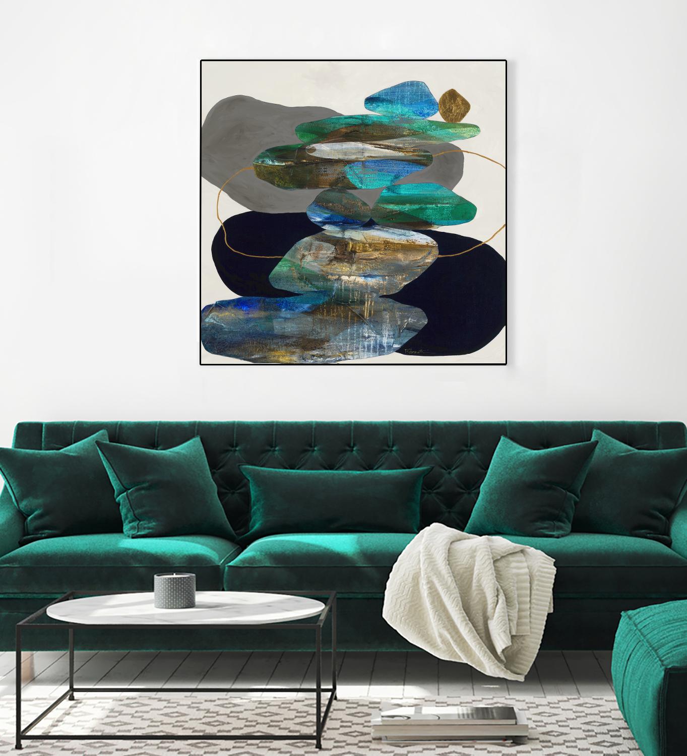 More Cairns by Ruth Fromstein on GIANT ART - blues organic shapes